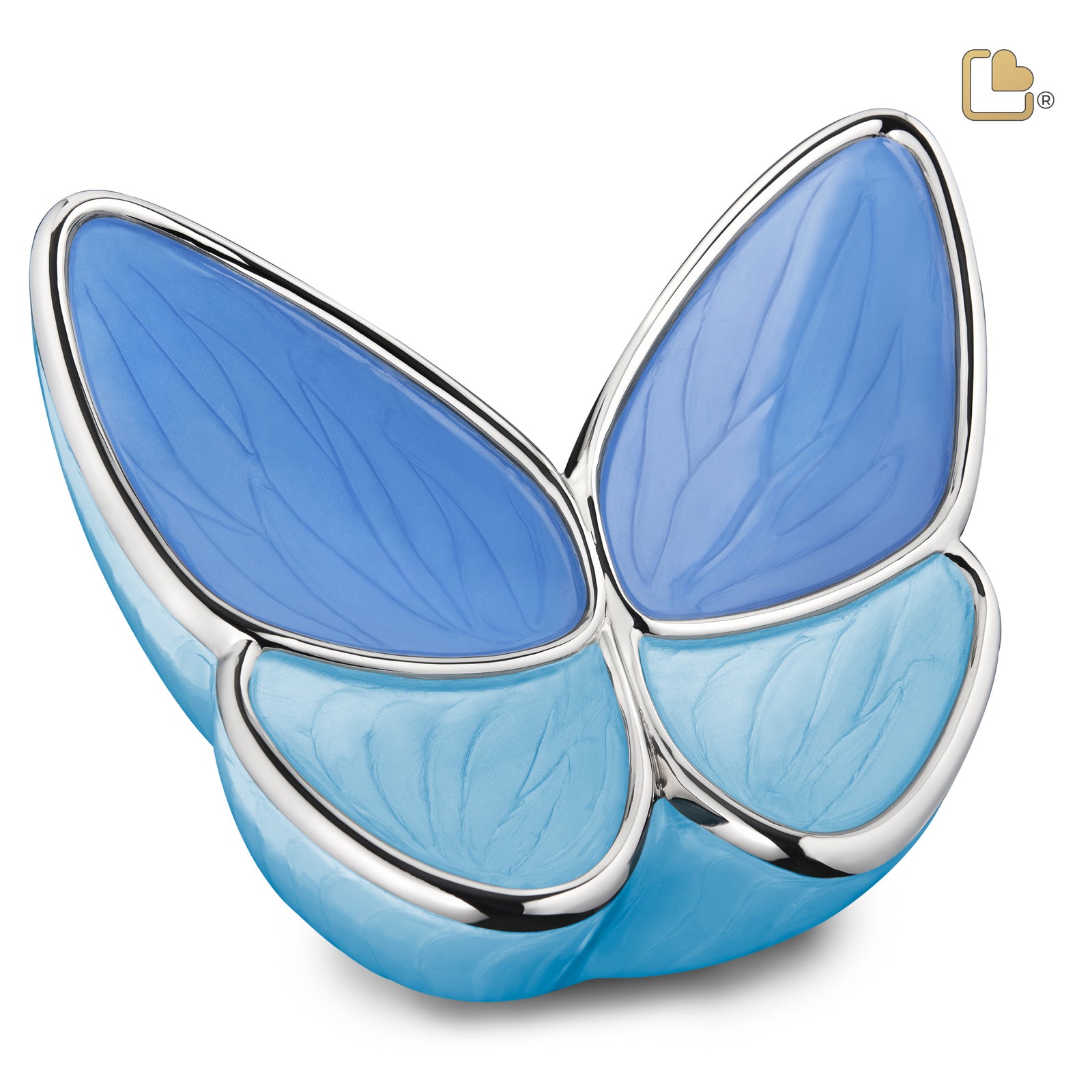 A1041 Wings of Hope Standard Adult Urn Pearl Blue & Pol Silver