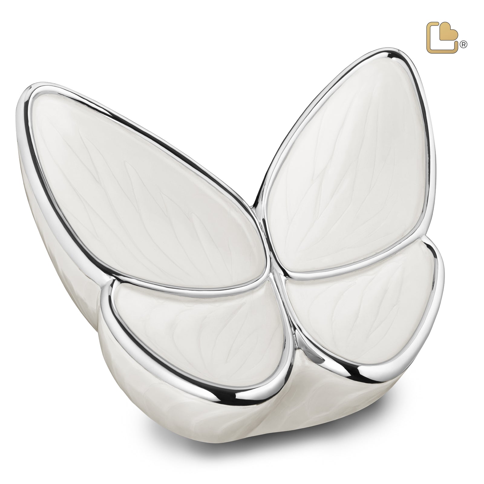 A1042 Wings of Hope Standard Adult Urn Pearl White & Pol Silver