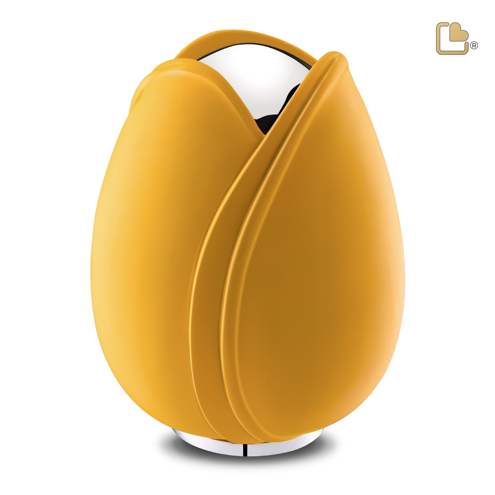 A1050 Tulip Standard Adult Urn Yellow & Pol Silver