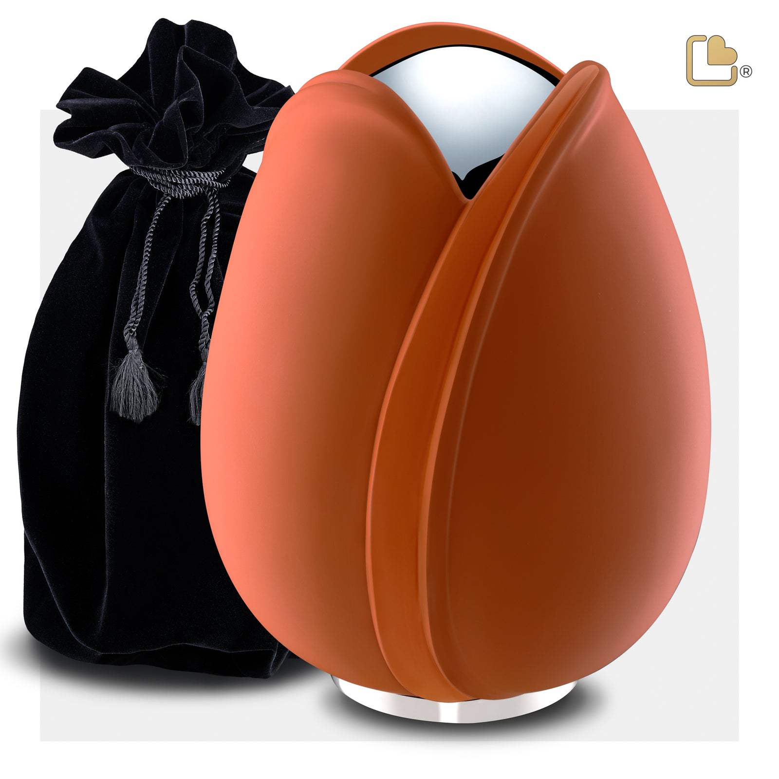 A1051 Tulip Standard Adult Urn Orange & Pol Silver
