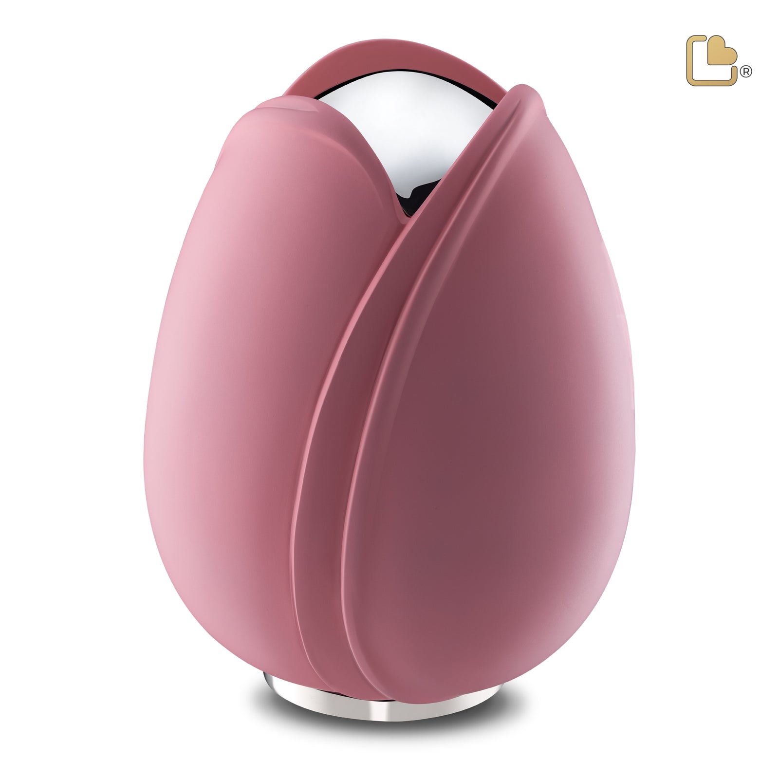 A1053 Tulip Standard Adult Urn Pink & Pol Silver
