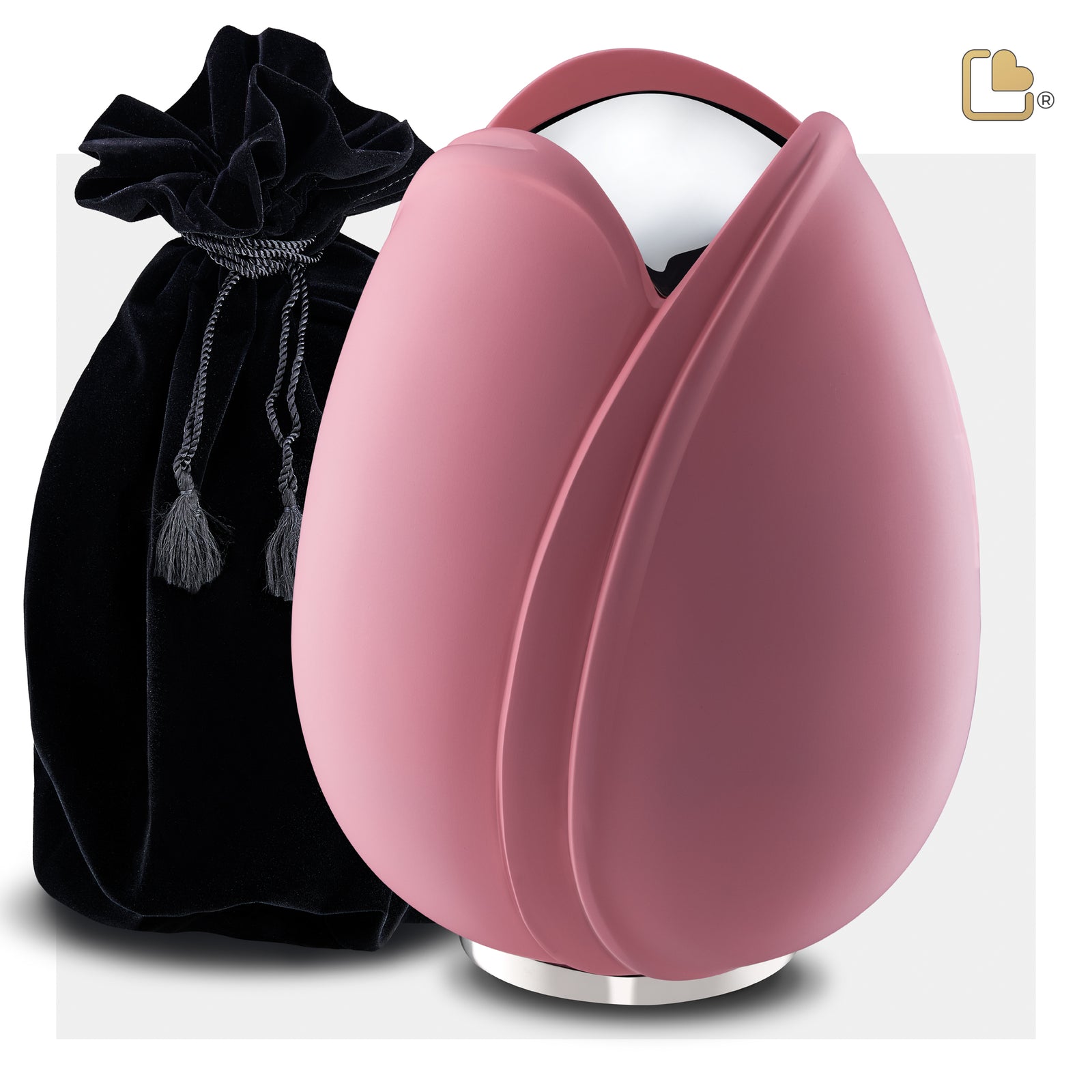 A1053 Tulip Standard Adult Urn Pink & Pol Silver