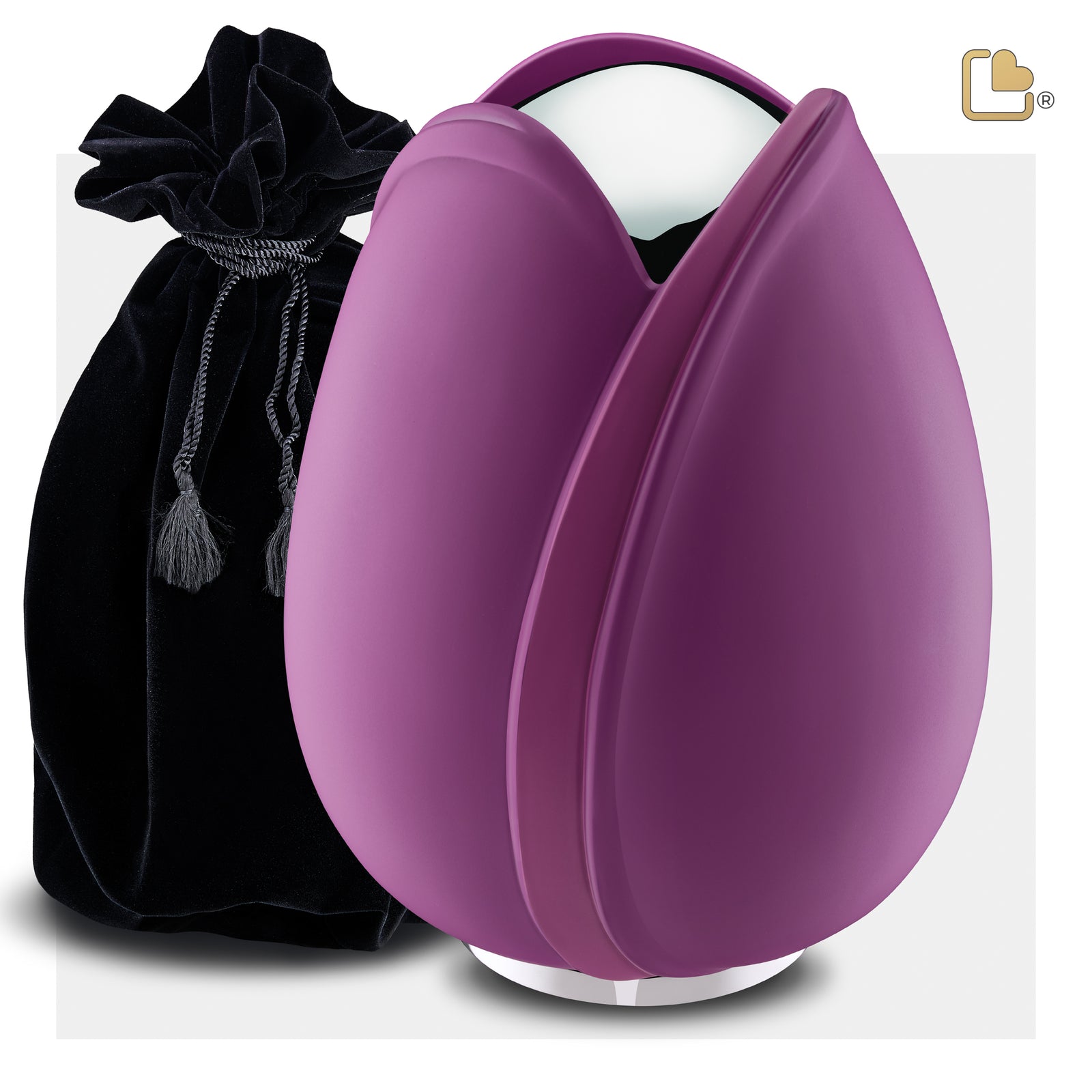 A1054 Tulip Standard Adult Urn Purple & Pol Silver