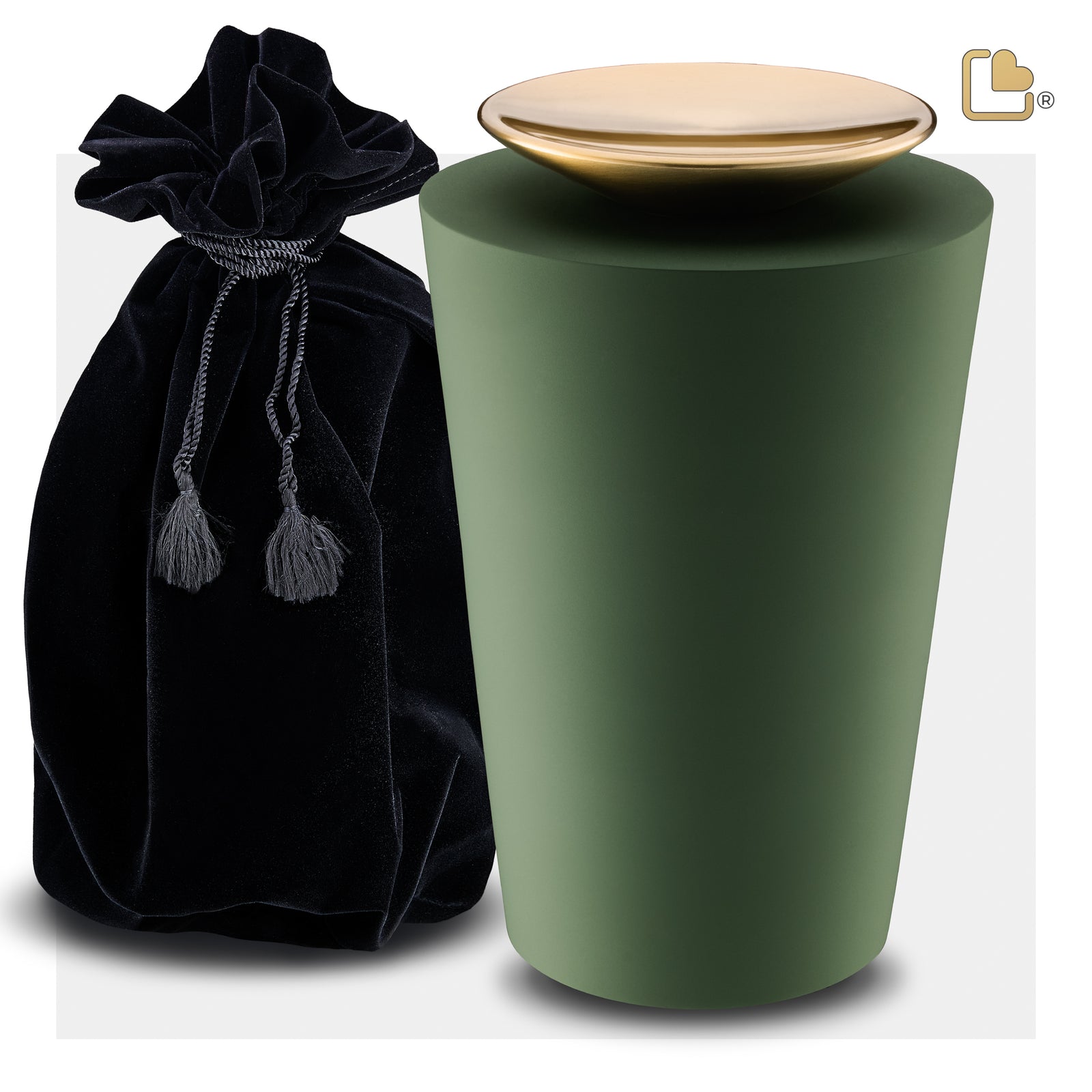 A1070 Crescent Tall Standard Adult Urn Sage Green & Bru Gold
