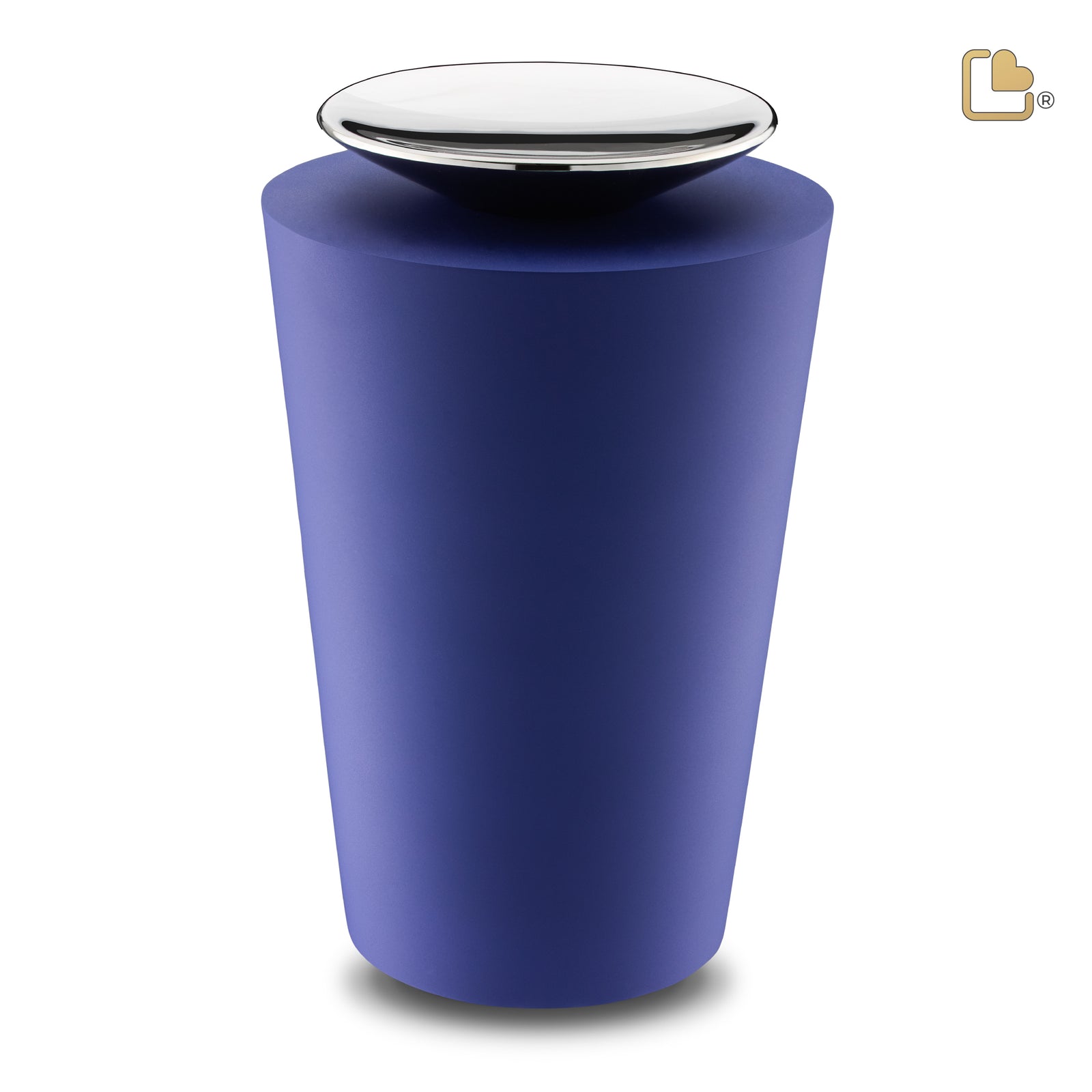 A1072 Crescent Tall Standard Adult Urn Navy & Pol Silver