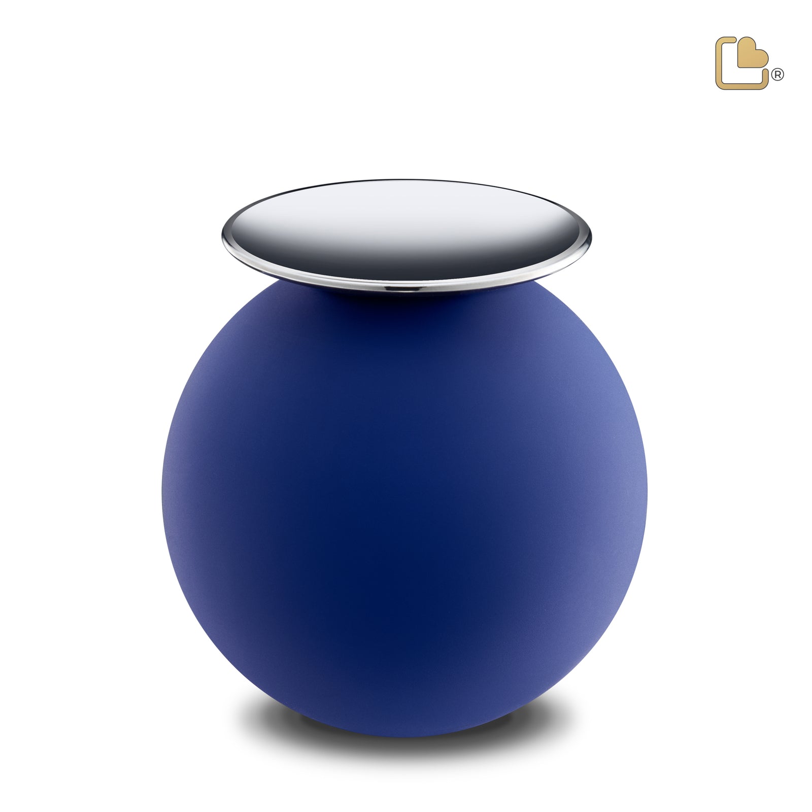 A1073 Crescent Sphere Standard Adult Urn Navy & Pol Silver