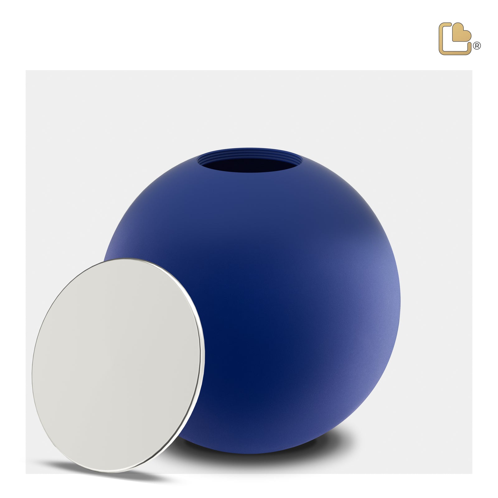 A1073 Crescent Sphere Standard Adult Urn Navy & Pol Silver