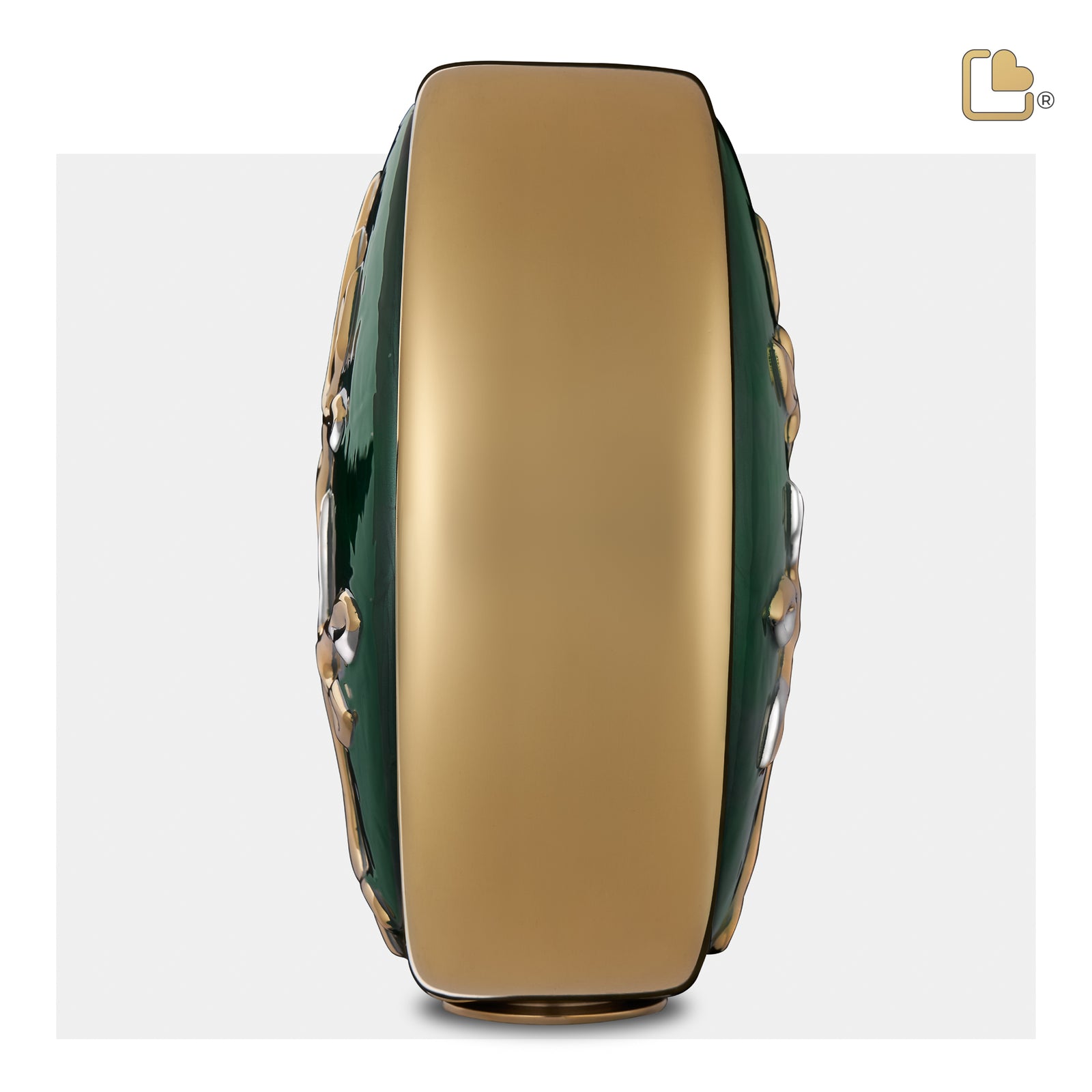 A1100 Tree of Love Standard Adult Urn Pearl Green & Pol Gold