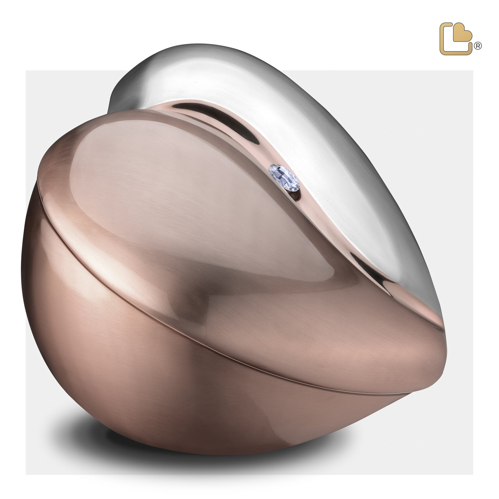 A1110 HeartFelt Standard Adult Urn Bru RoseGold w/Crystal