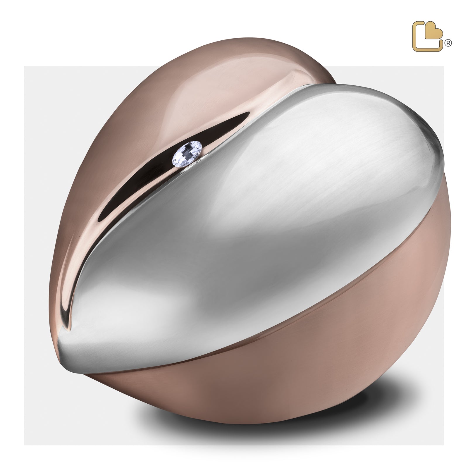 A1110 HeartFelt Standard Adult Urn Bru RoseGold w/Crystal