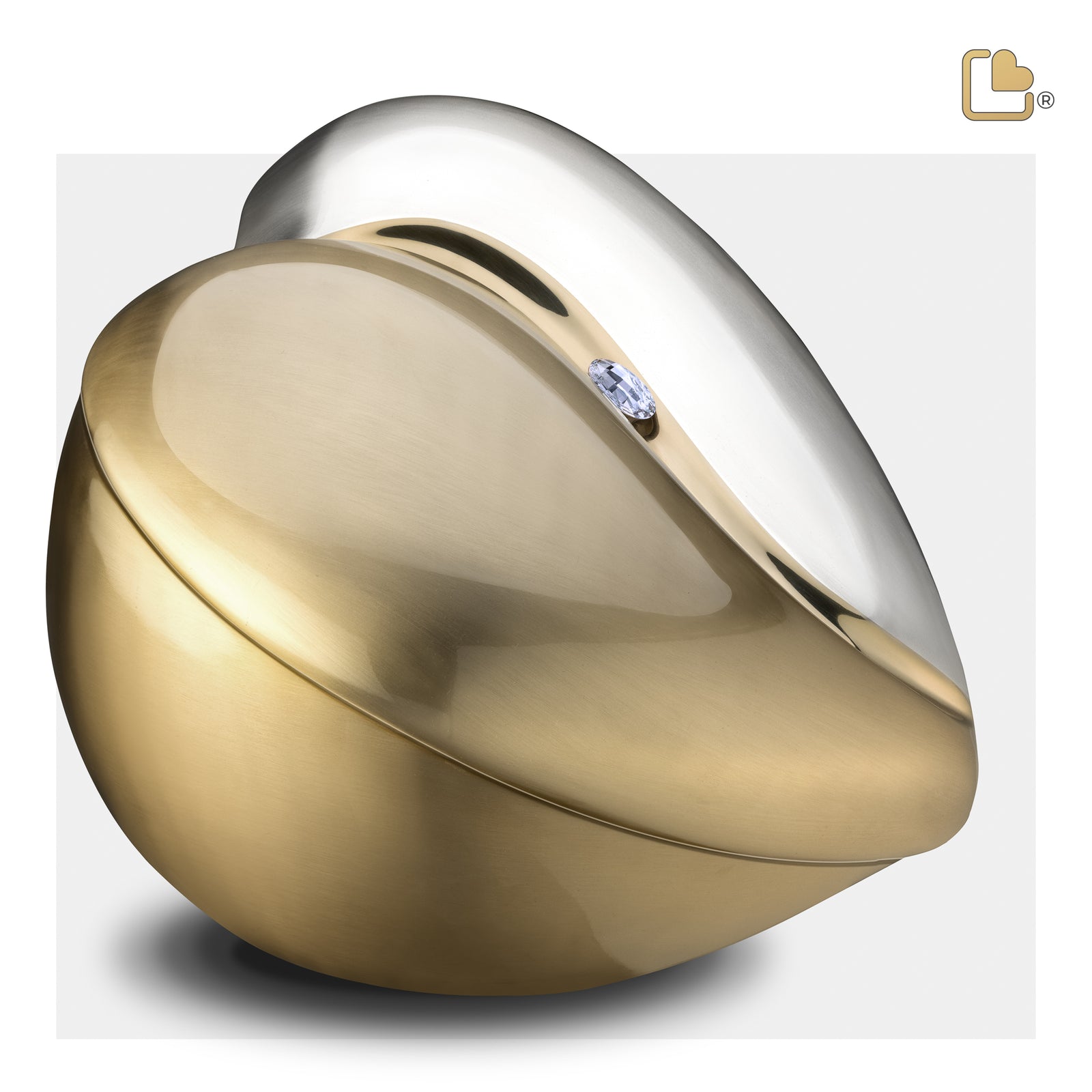 A1111 HeartFelt Standard Adult Urn Bru Gold w/Crystal