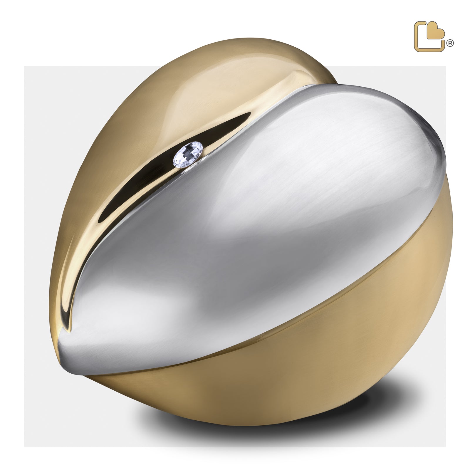 A1111 HeartFelt Standard Adult Urn Bru Gold w/Crystal
