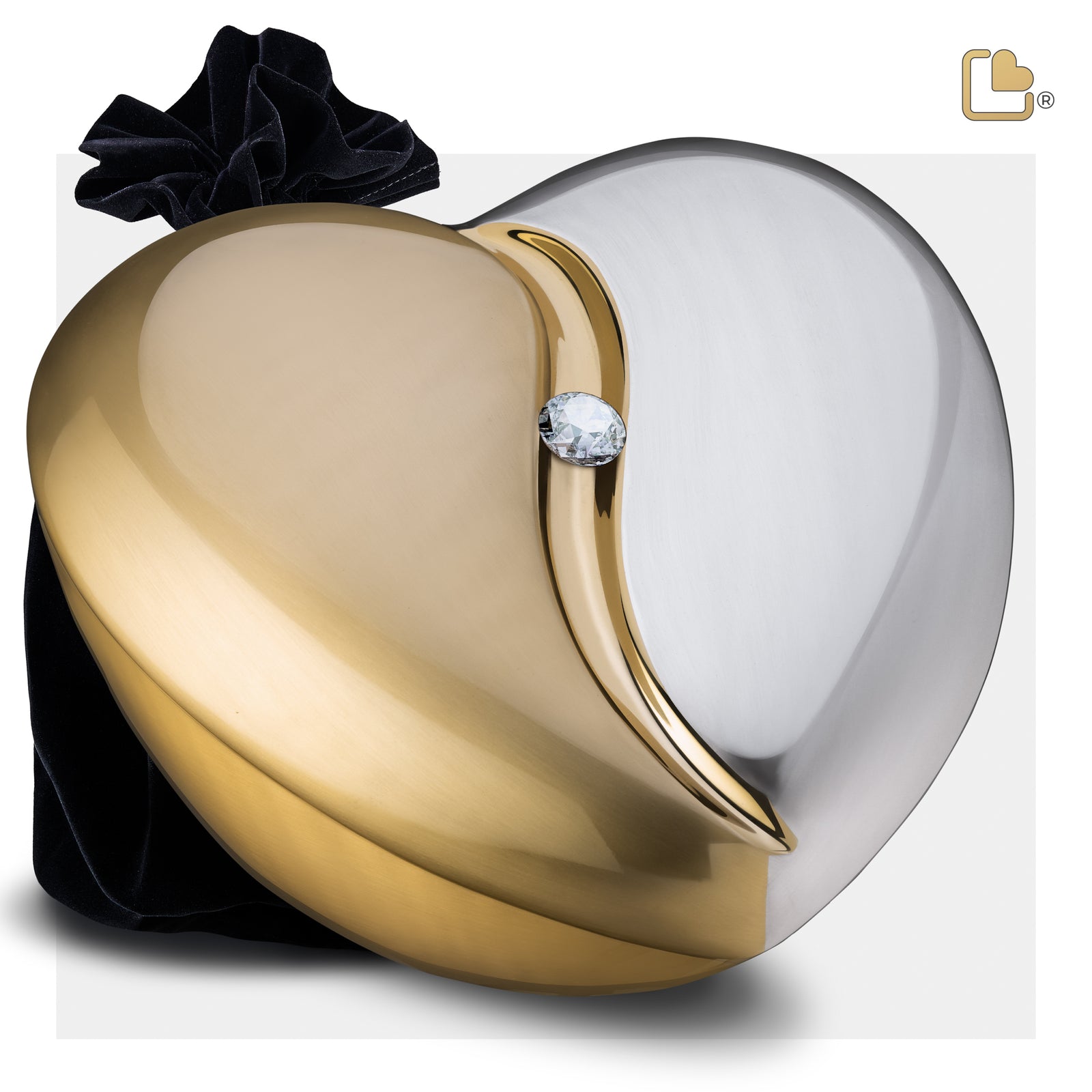 A1111 HeartFelt Standard Adult Urn Bru Gold w/Crystal