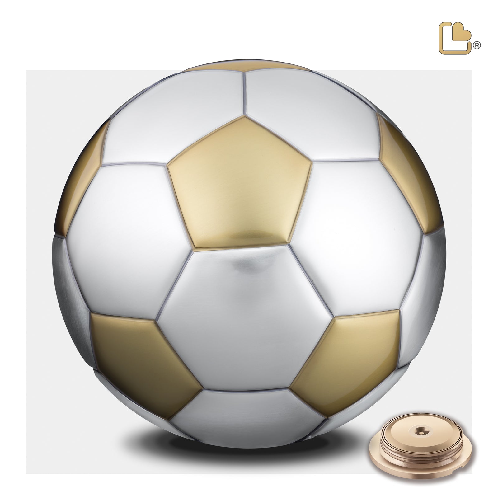 A1152 Football Standard Adult Urn Bru Gold & Bru Pewter