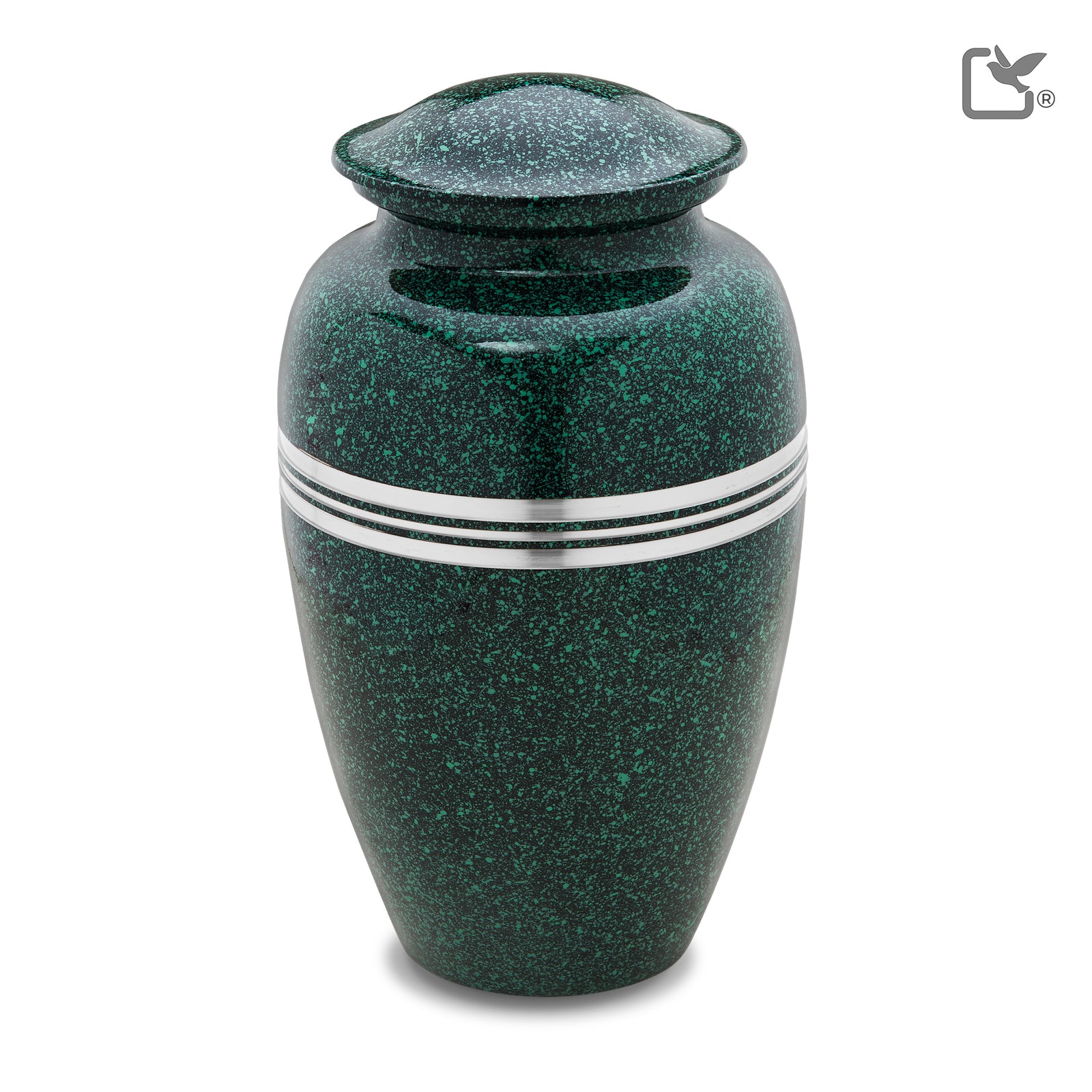 A213 Classic Standard Adult Urn Speckled Emerald & Bru Pewter