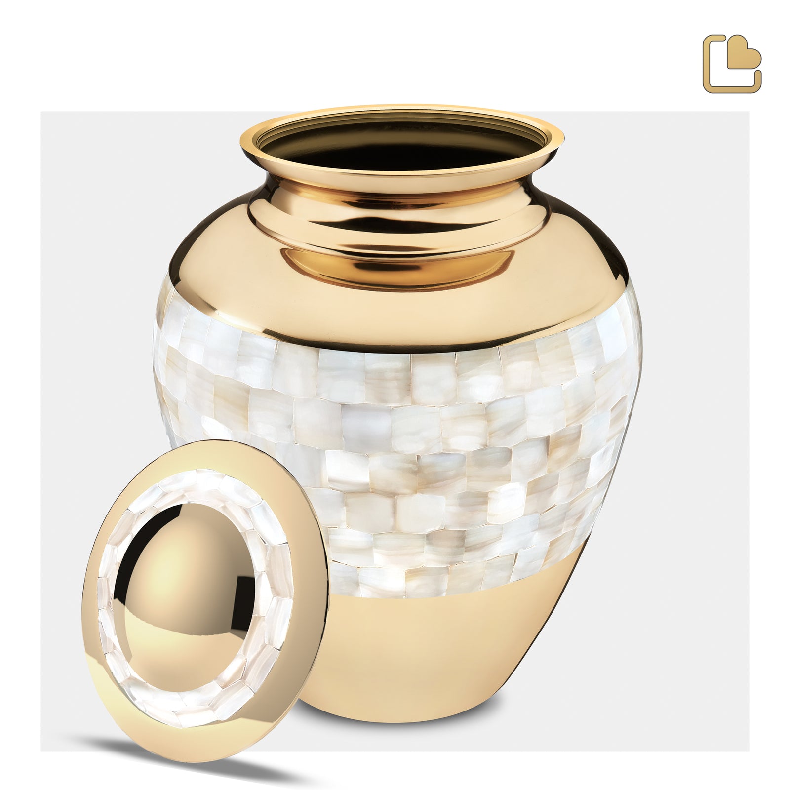 A230 Mother of Pearl Standard Adult Urn Pol Gold
