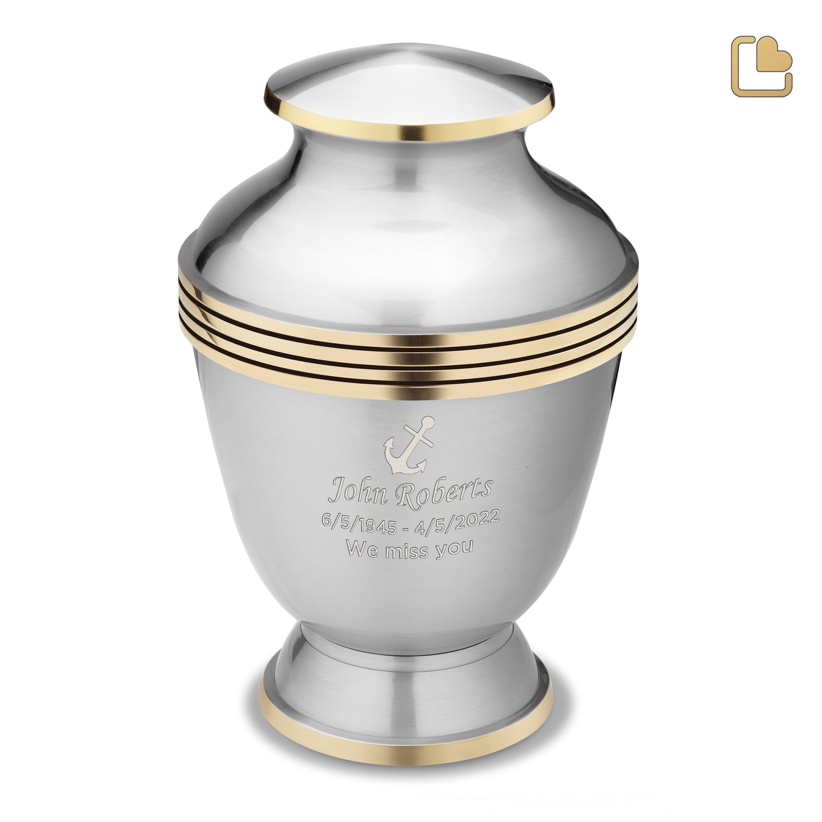 A251 Elegant Standard Adult Urn Bru Pewter