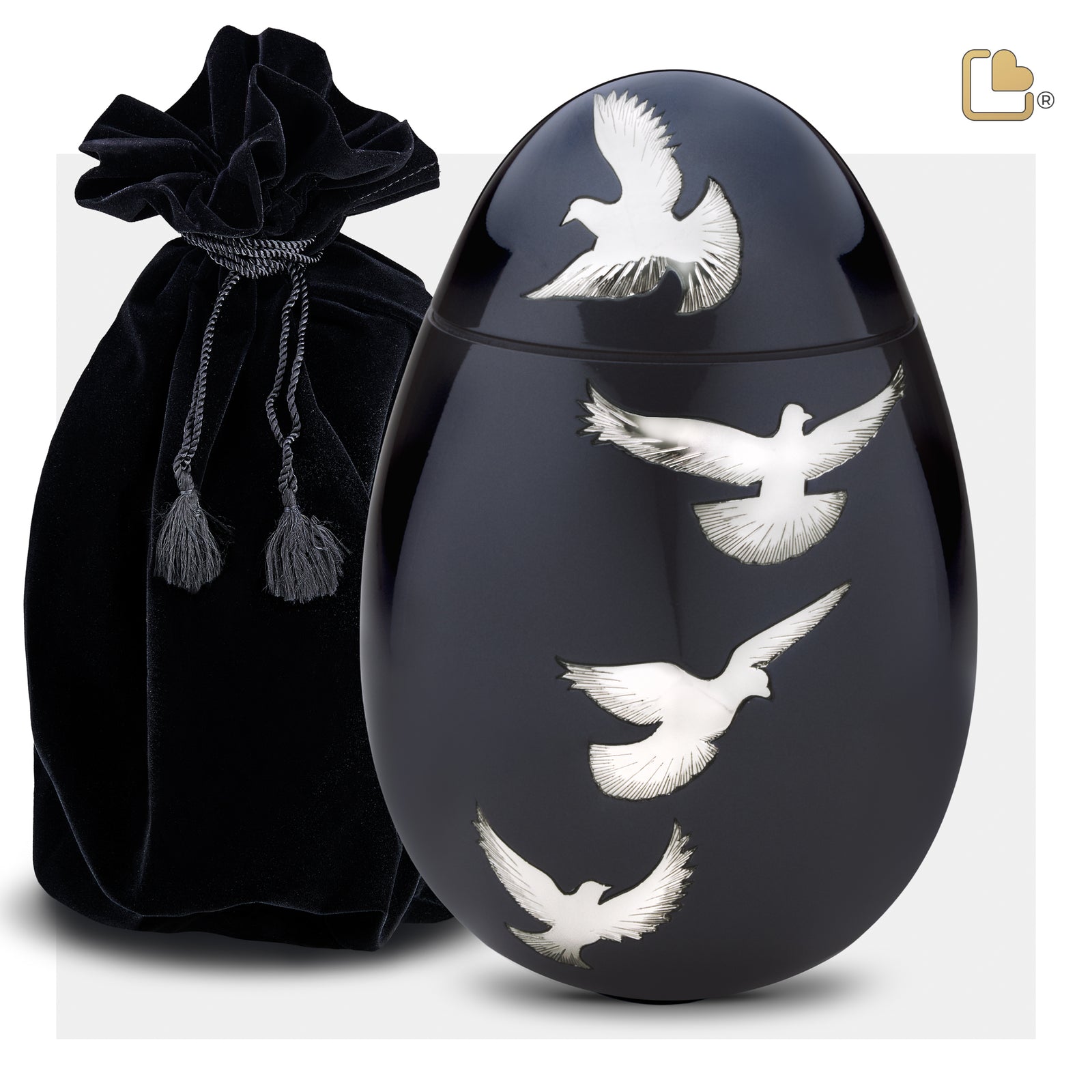 A270 Nirvana Adieu Standard Adult Urn Midnight & Pol Silver