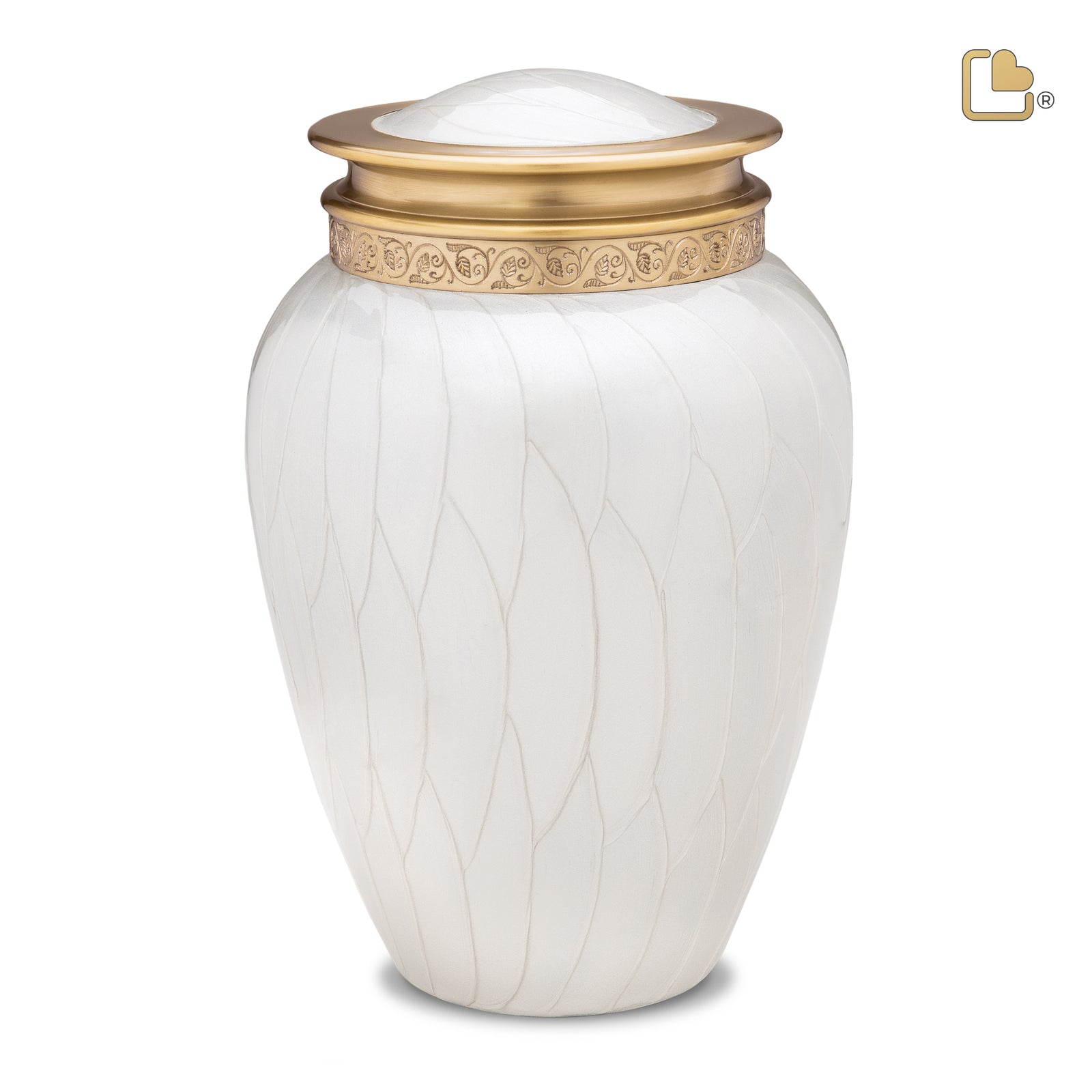 A290 Blessing Standard Adult Urn Pearl White & Bru Gold