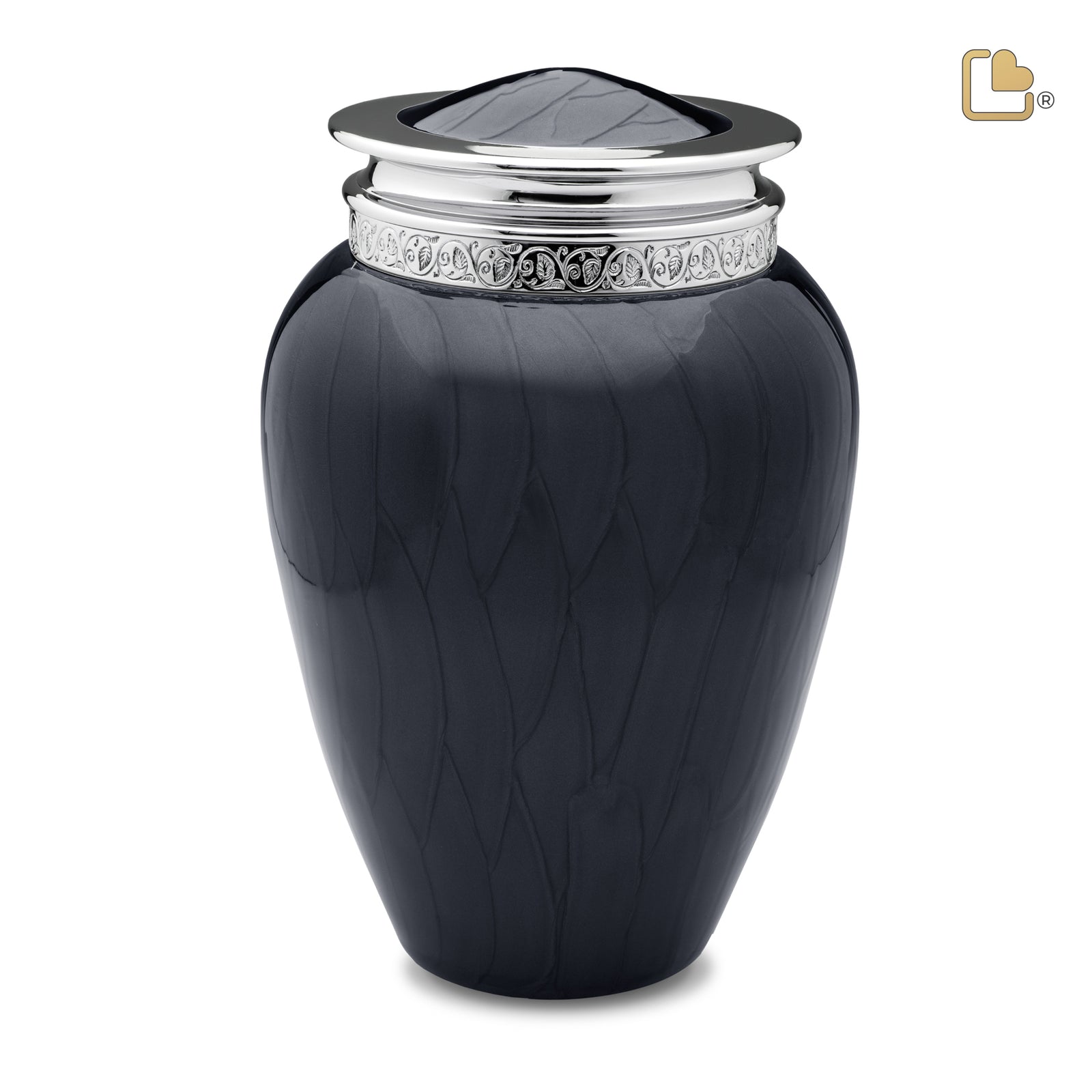 A292 Blessing Standard Adult Urn Pearl Midnight & Pol Silver