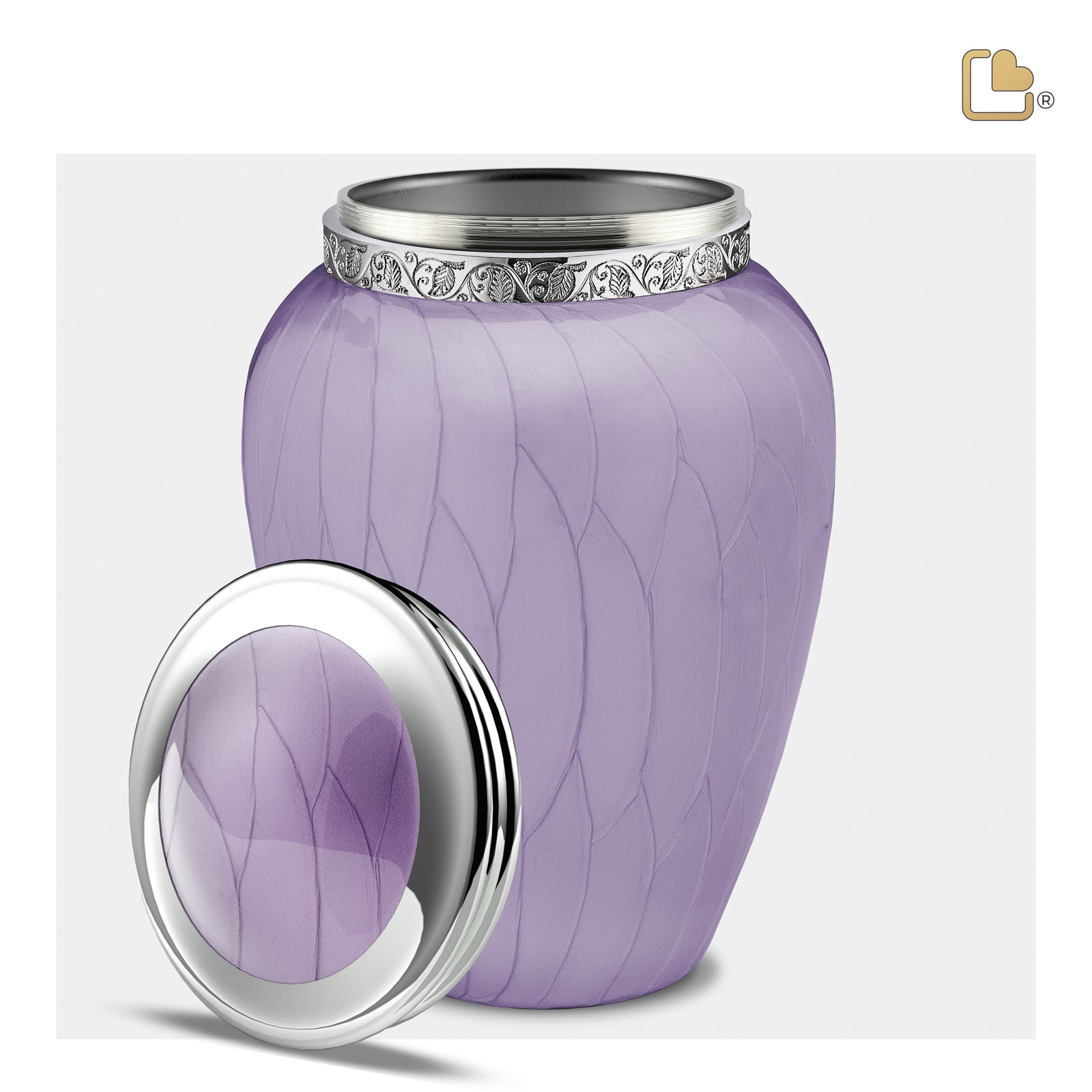 A298 Blessing Standard Adult Urn Pearl Lavender & Pol Silver