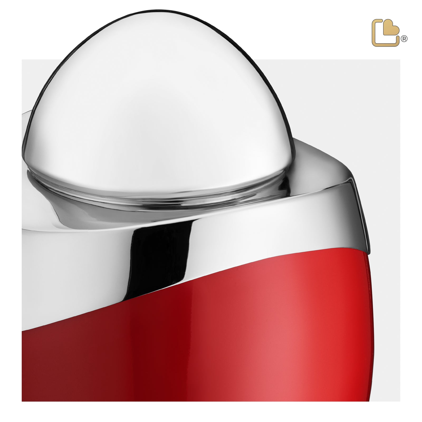 A363 Amore Standard Adult Urn Red & Pol Silver