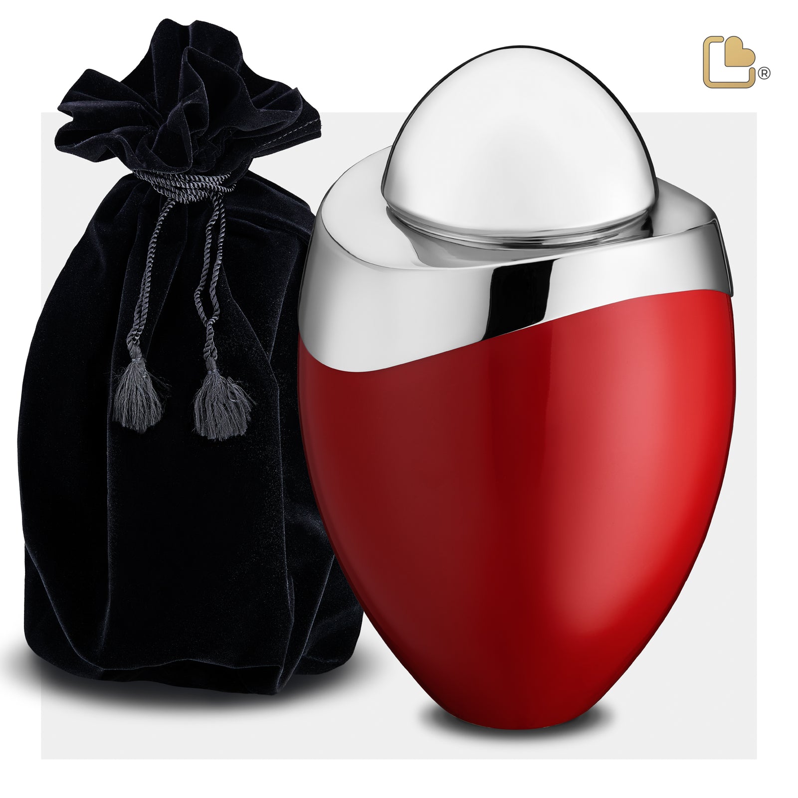 A363 Amore Standard Adult Urn Red & Pol Silver