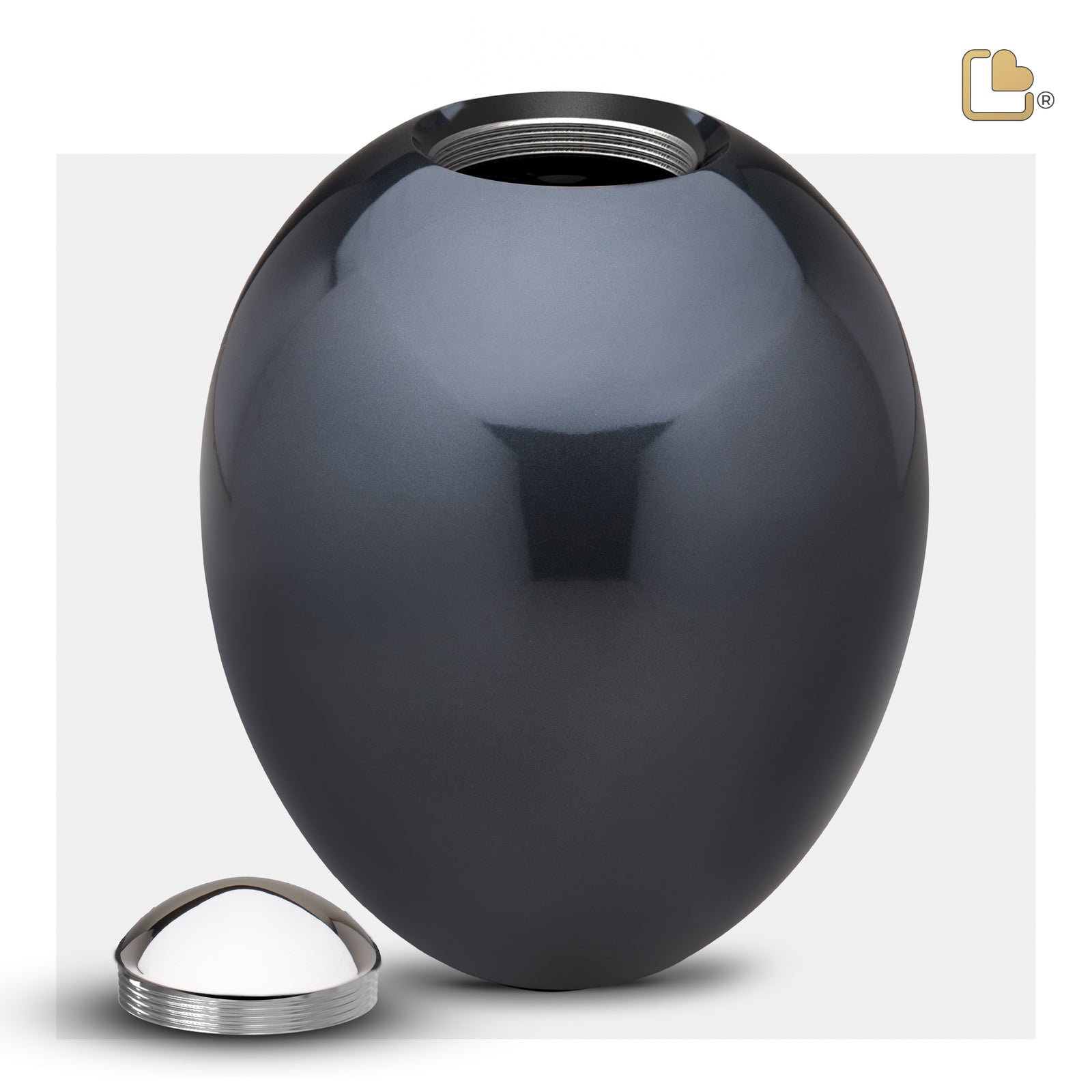 A510 Adore Standard Adult Urn Midnight & Pol Silver