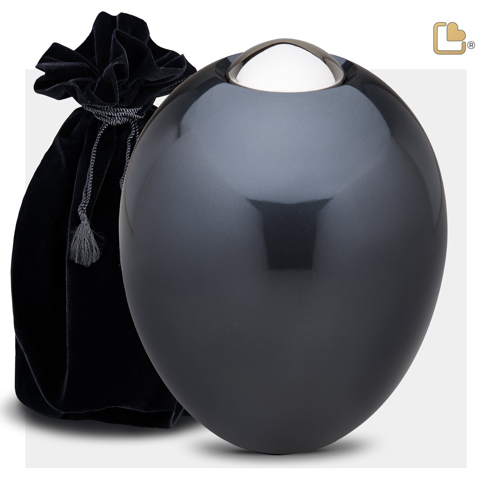 A510 Adore Standard Adult Urn Midnight & Pol Silver