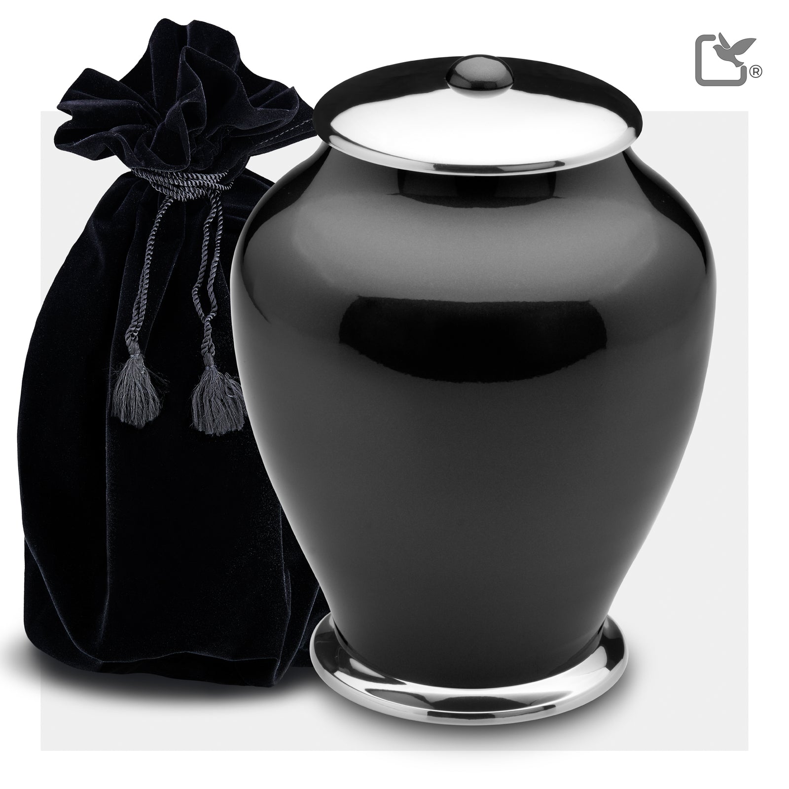 A520 Simplicity Standard Adult Urn Midnight & Pol Silver