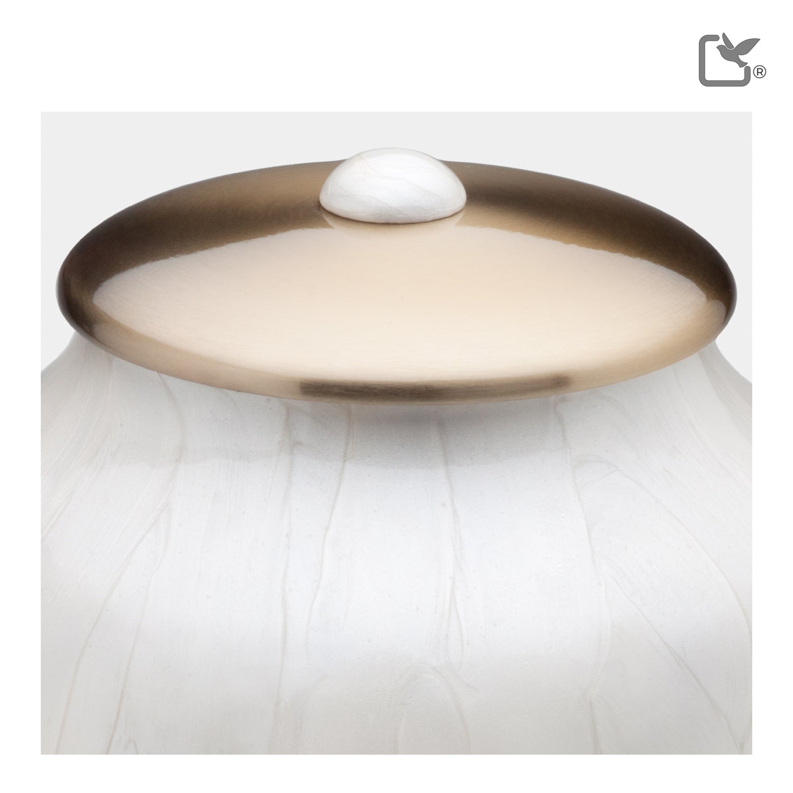 A522 Simplicity Standard Adult Urn Pearl White & Bru Gold
