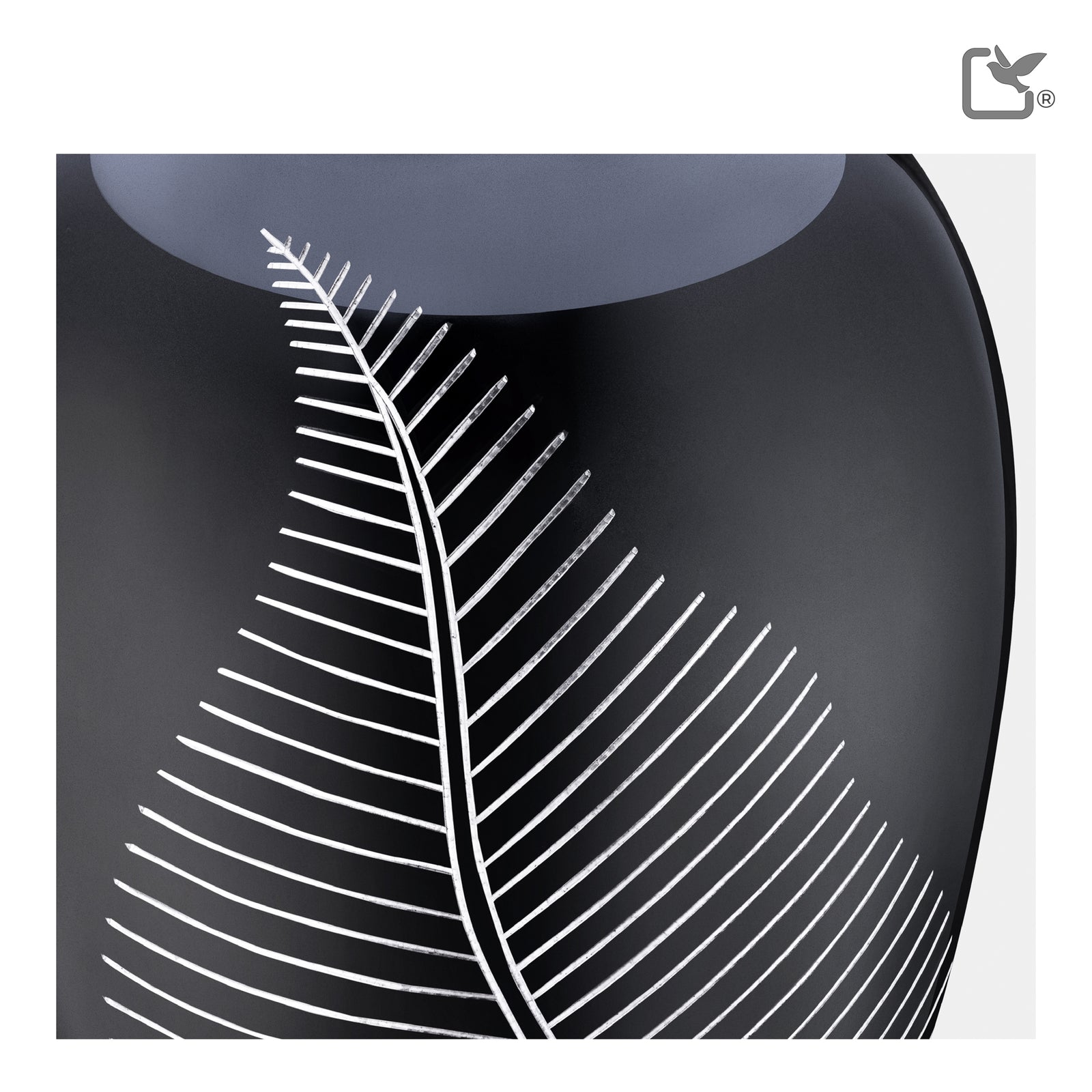 A542 Elegant Leaf Standard Adult Urn Midnight & Bru Pewter