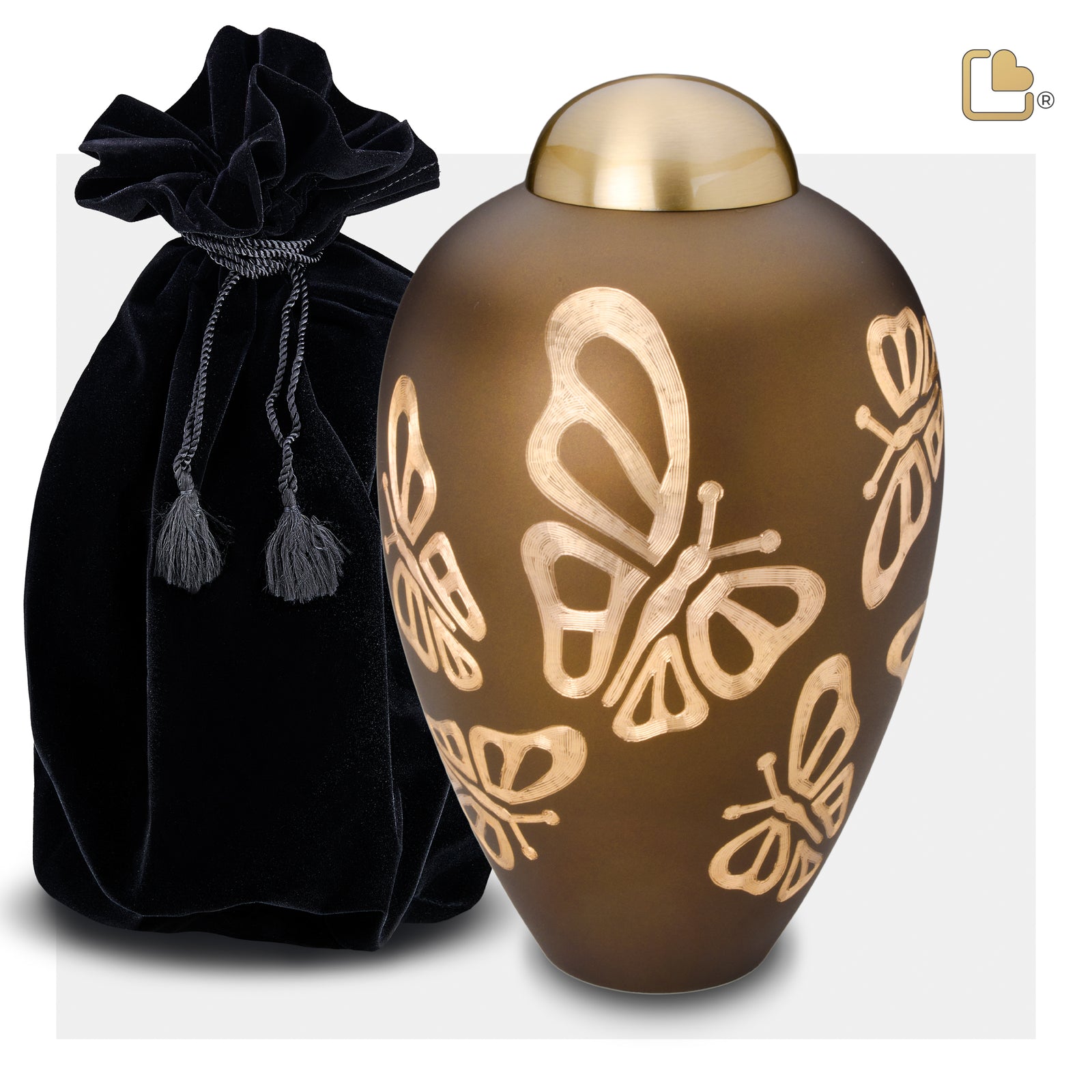 A543 Elegant Butterfly Standard Adult Urn Bronze & Bru Gold