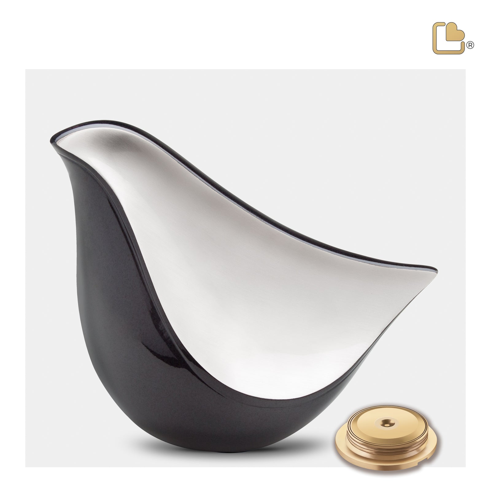 A550 LoveBird Standard Adult Urn Midnight & Bru Pewter