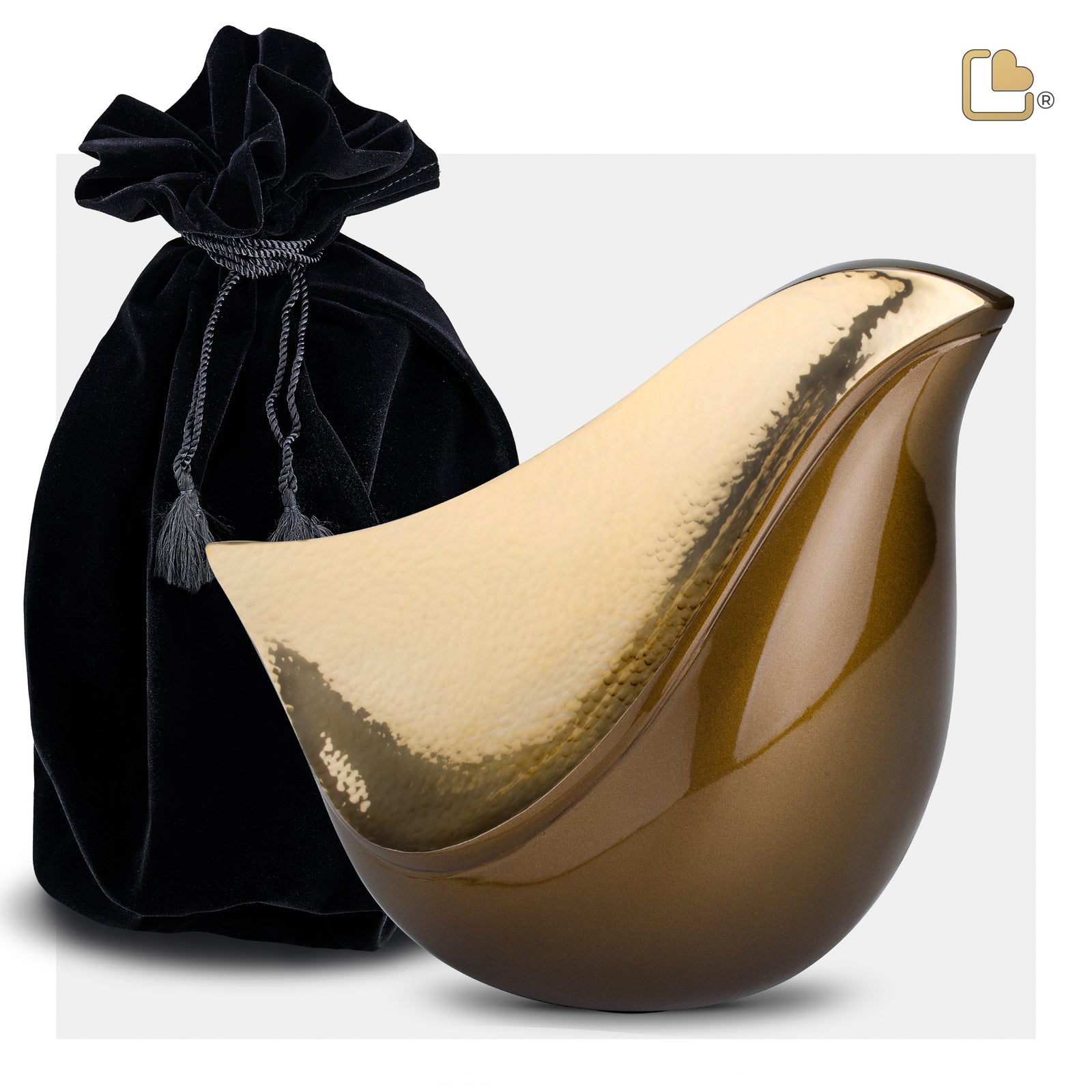 A551 LoveBird Standard Adult Urn Bronze & Hmd Gold