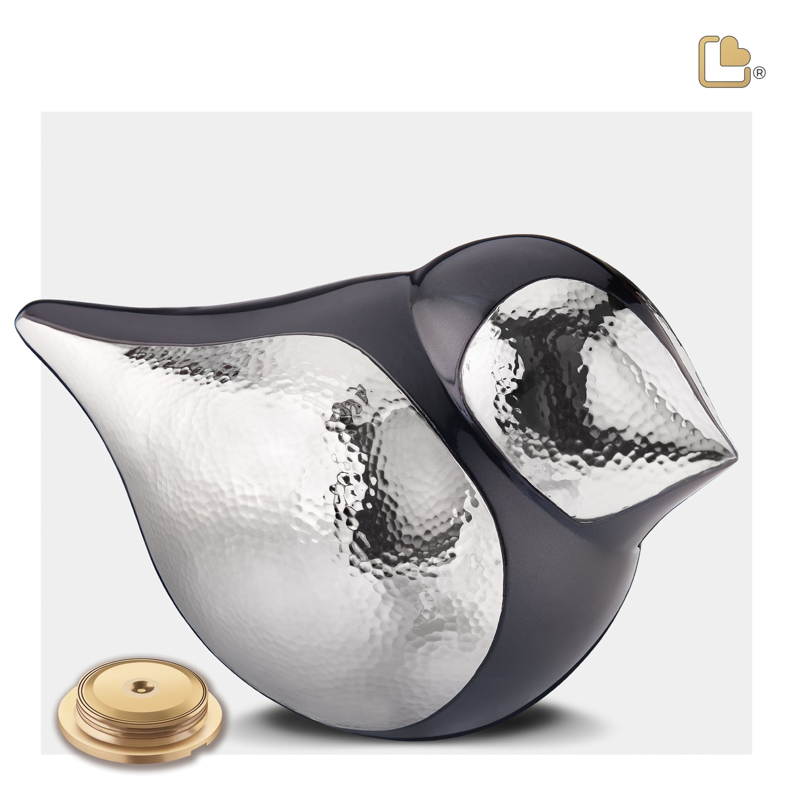 A561 SoulBird Female Standard Adult Urn Midnight & Hmd Silver