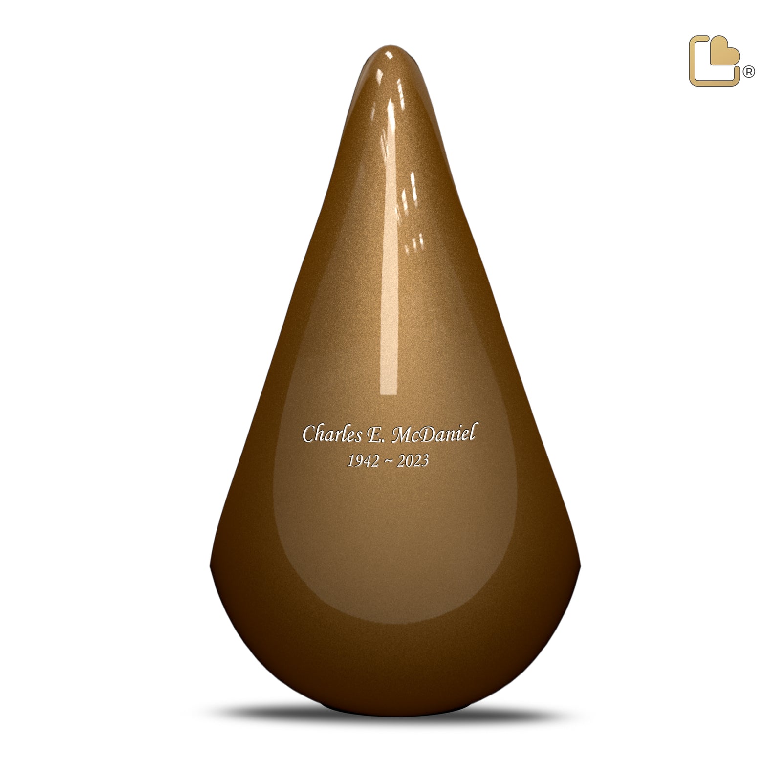 A581 TearDrop Standard Adult Urn Bronze & Hmd Gold