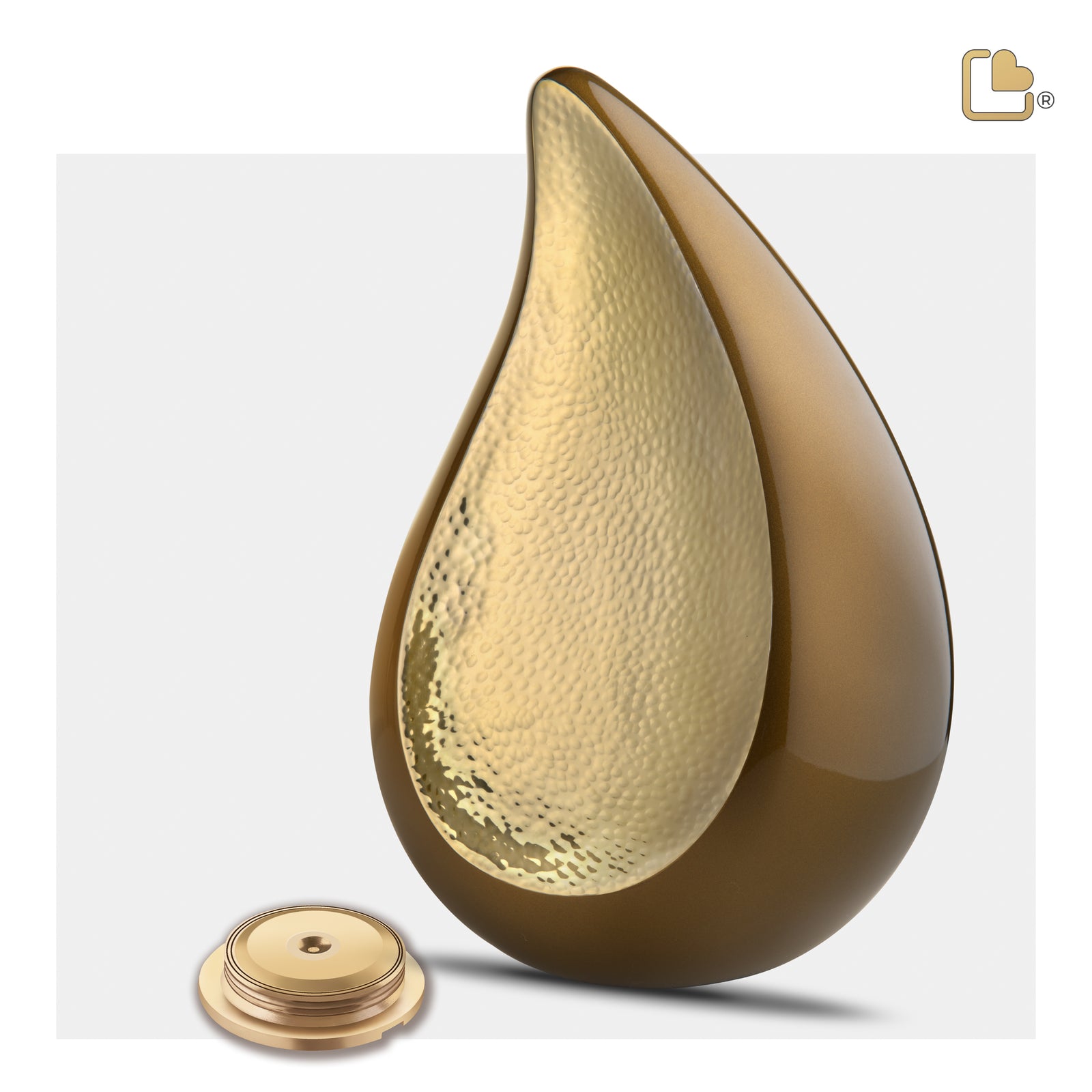 A581 TearDrop Standard Adult Urn Bronze & Hmd Gold
