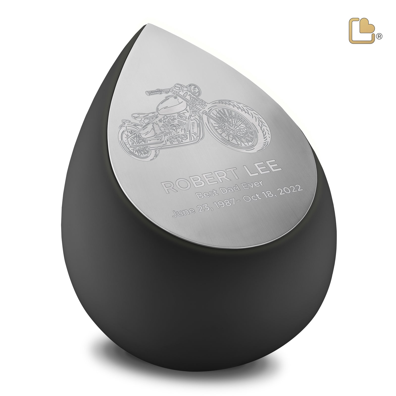 A583 Drop Standard Adult Urn Black & Bru Pewter