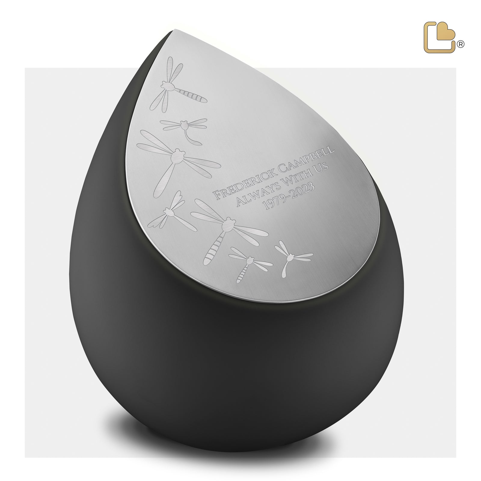 A583 Drop Standard Adult Urn Black & Bru Pewter