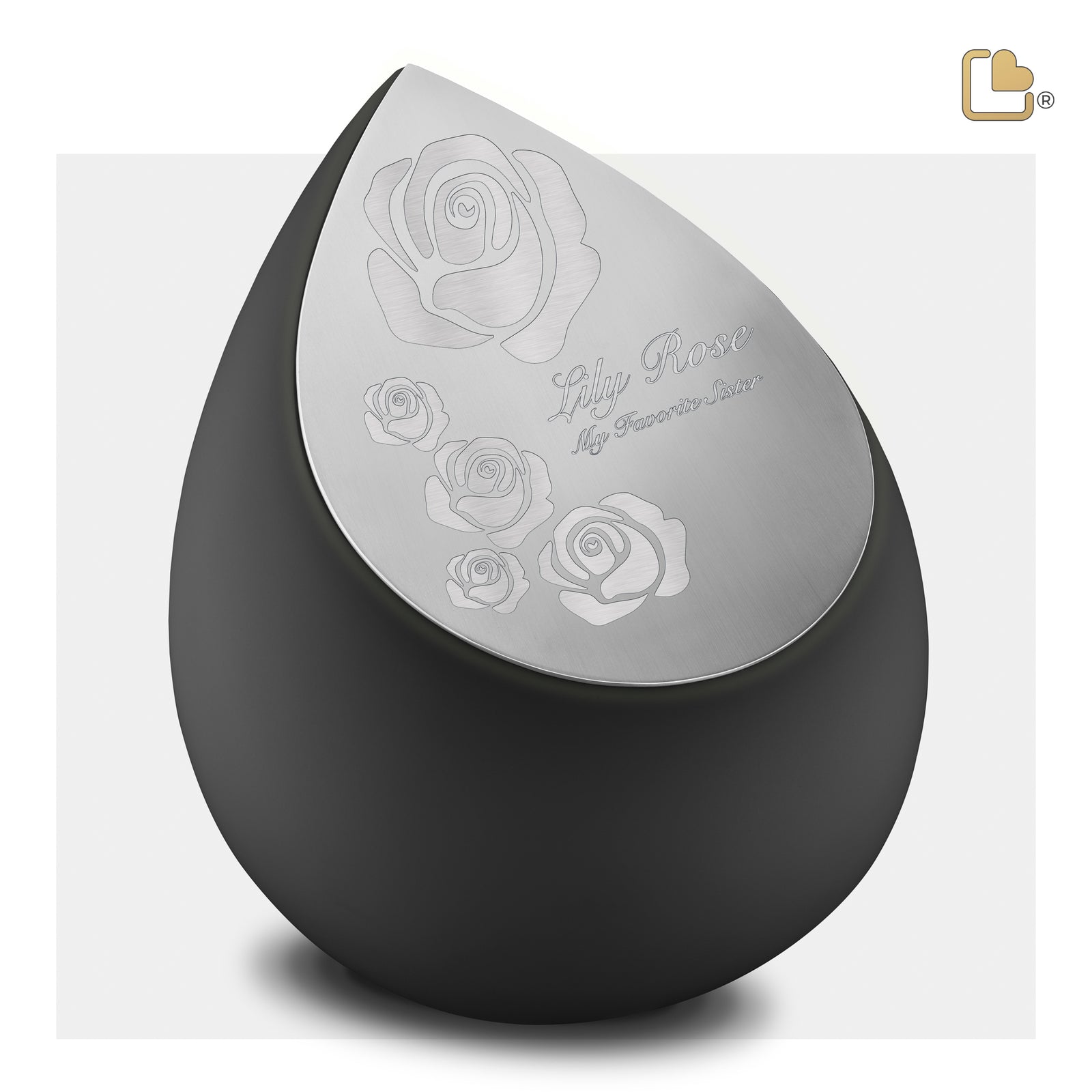 A583 Drop Standard Adult Urn Black & Bru Pewter
