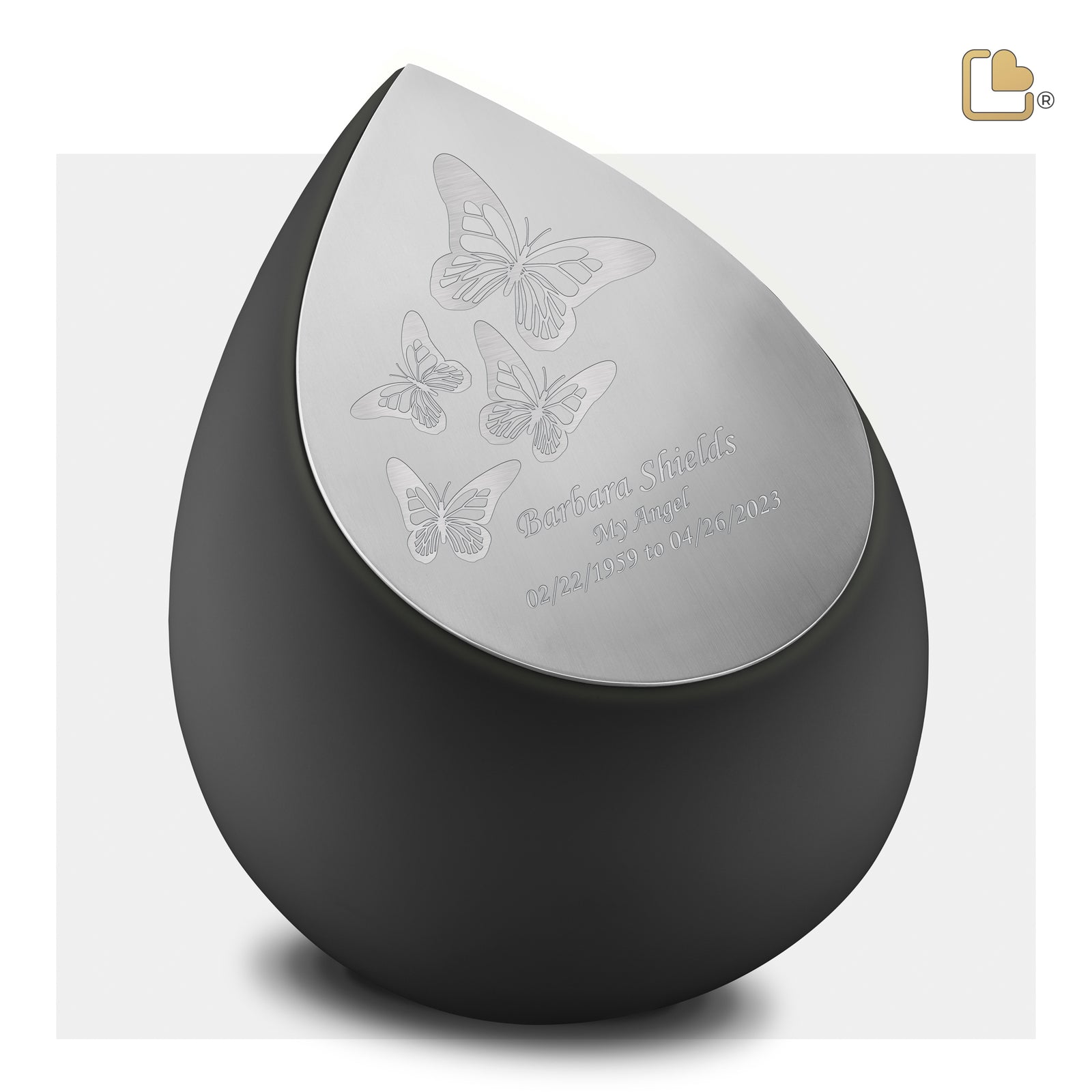 A583 Drop Standard Adult Urn Black & Bru Pewter