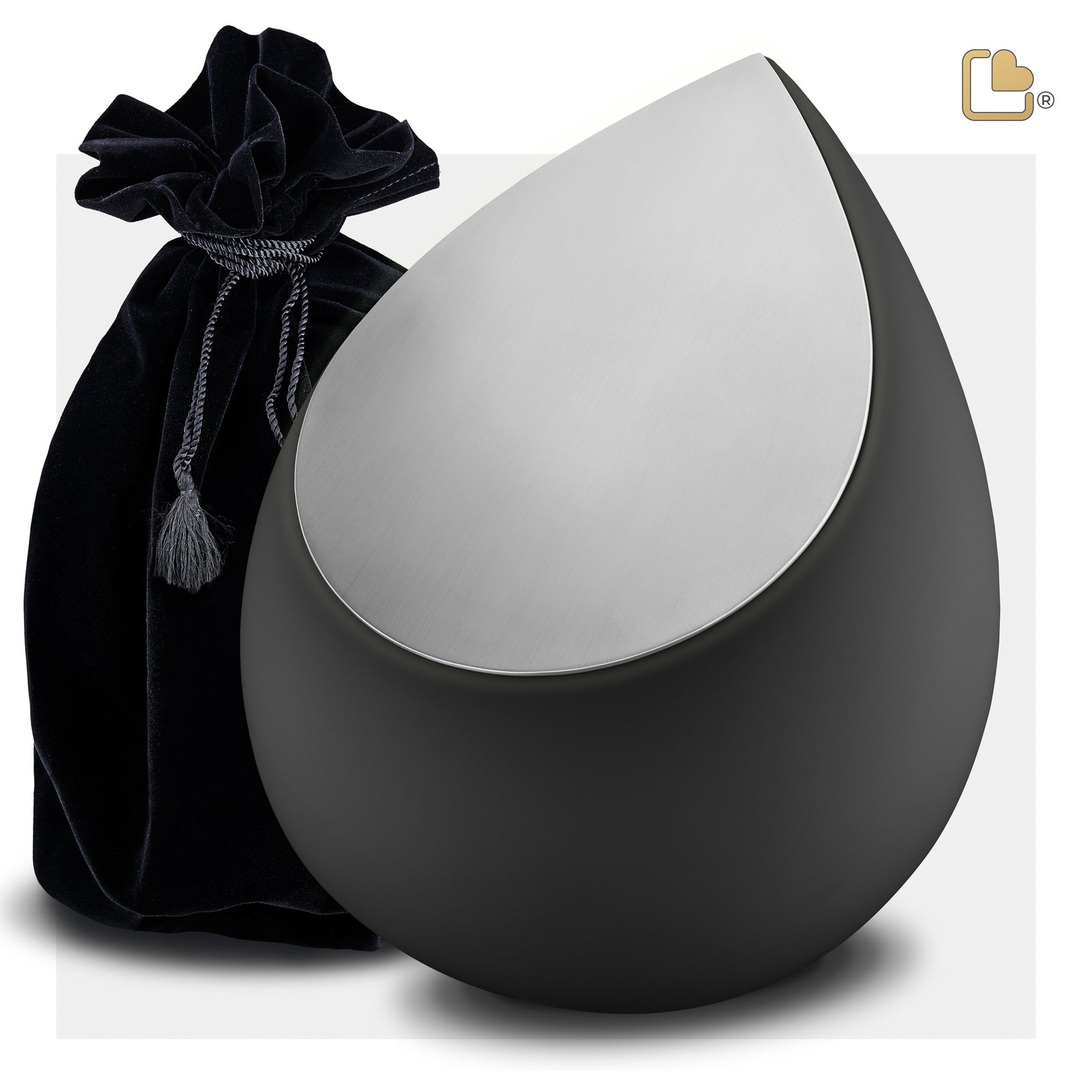 A583 Drop Standard Adult Urn Black & Bru Pewter
