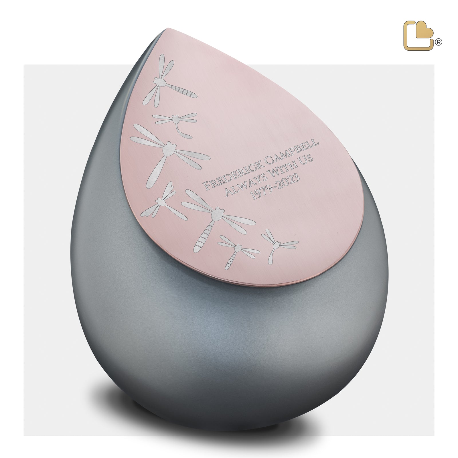 A584 Drop Standard Adult Urn French Grey & Bru RoseGold