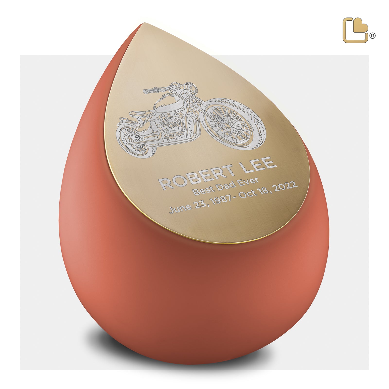 A587 Drop Standard Adult Urn Terracotta & Bru Gold