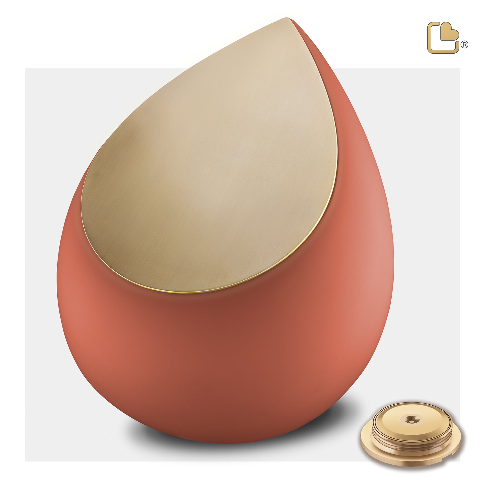 A587 Drop Standard Adult Urn Terracotta & Bru Gold