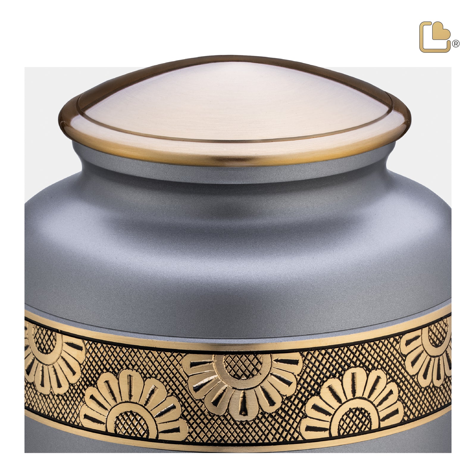 A902 Floral Band Standard Adult Urn Slate & Bru Gold