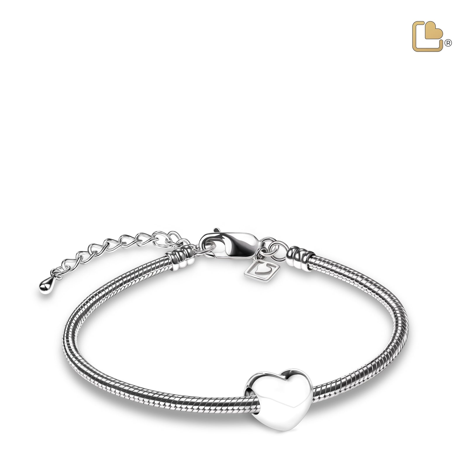 BD2000 LoveHeart Ashes Bead Pol Silver