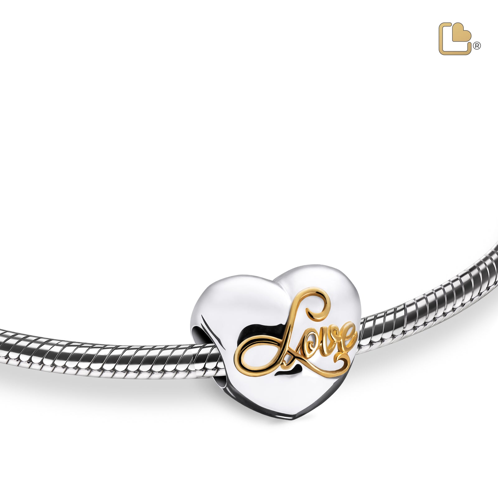 BD2002 Spell your Love Ashes Bead Pol Silver & Gold Vermeil