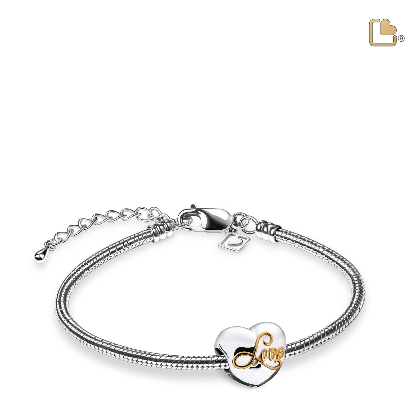 BD2002 Spell your Love Ashes Bead Pol Silver & Gold Vermeil